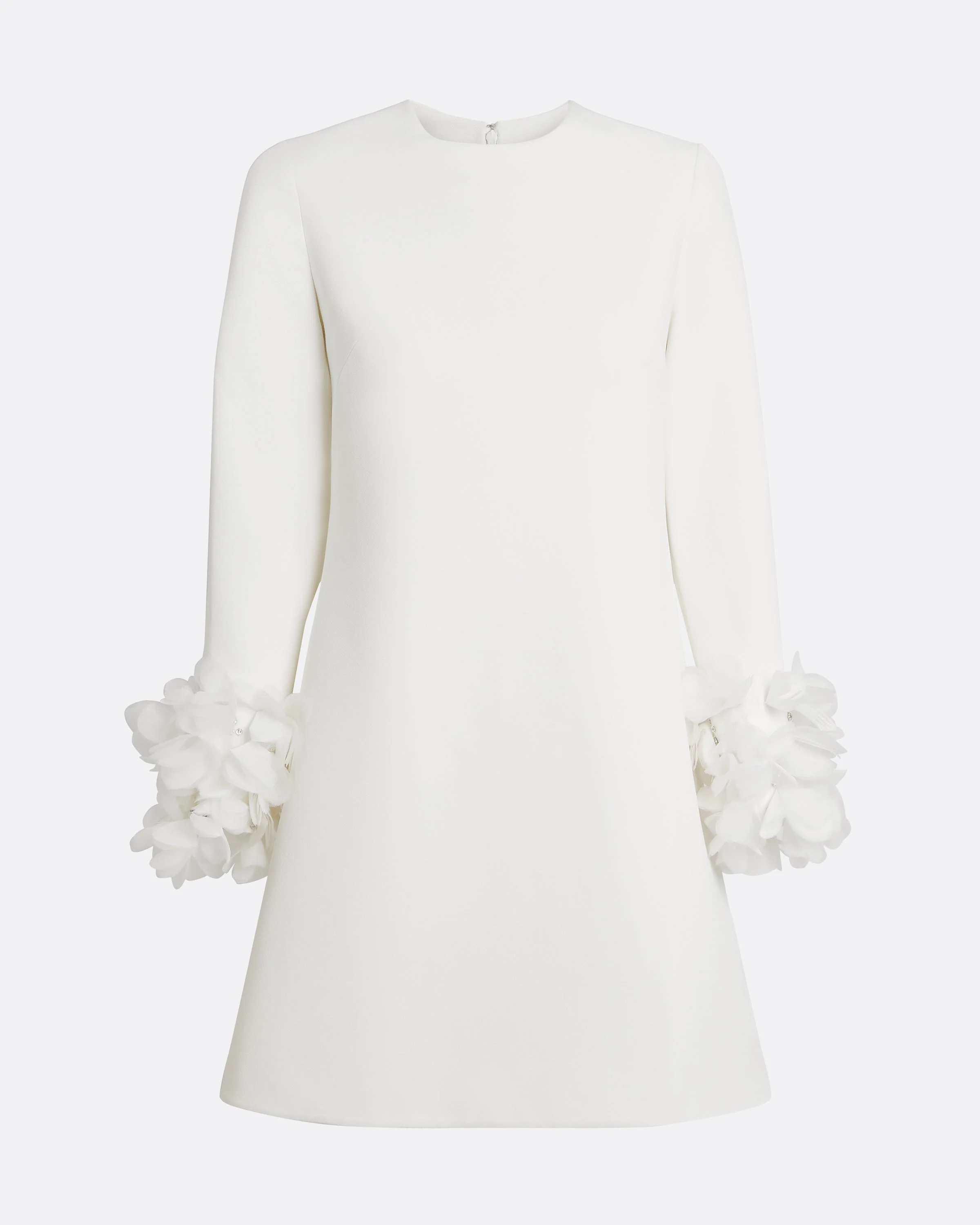 Reffie Short Dress in Ivory with Ivory Appliqué - Image 5