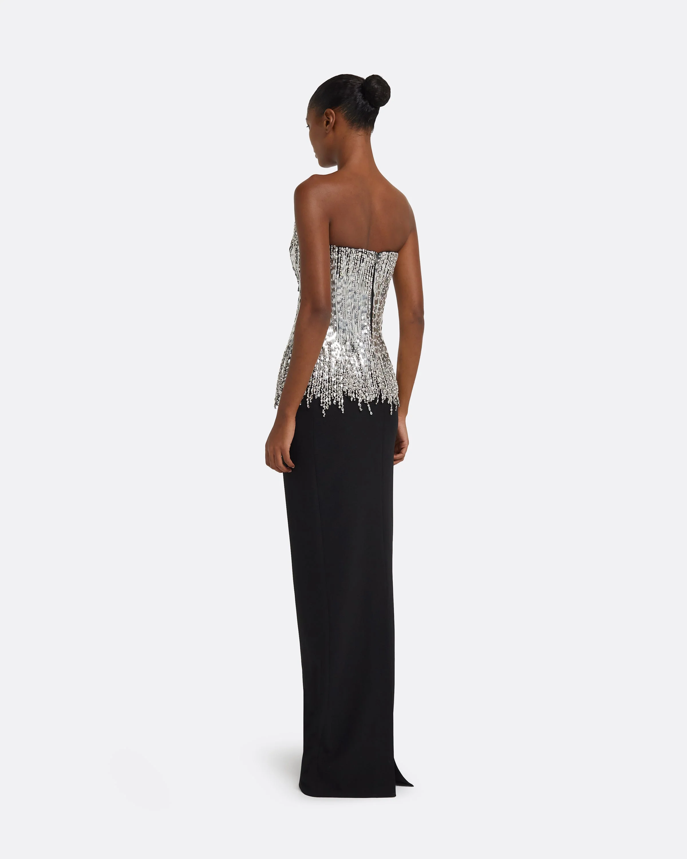 Regan Long Dress in Black with Crystal - Image 2