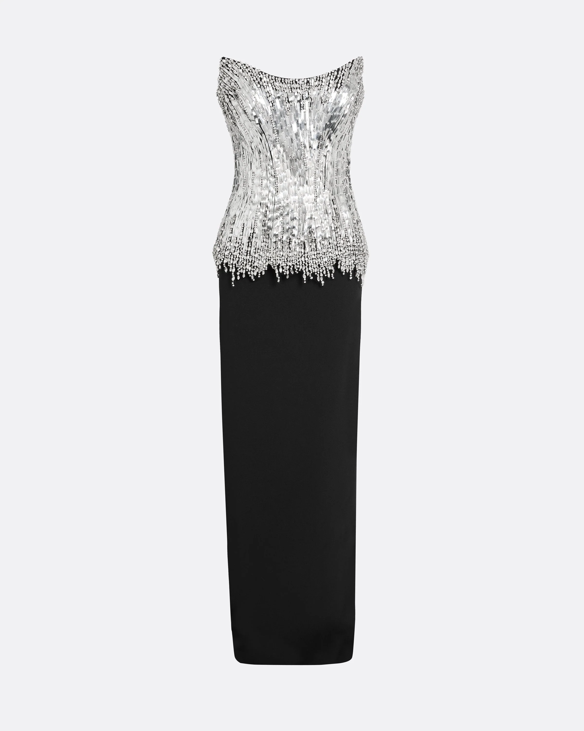 Regan Long Dress in Black with Crystal - Image 5