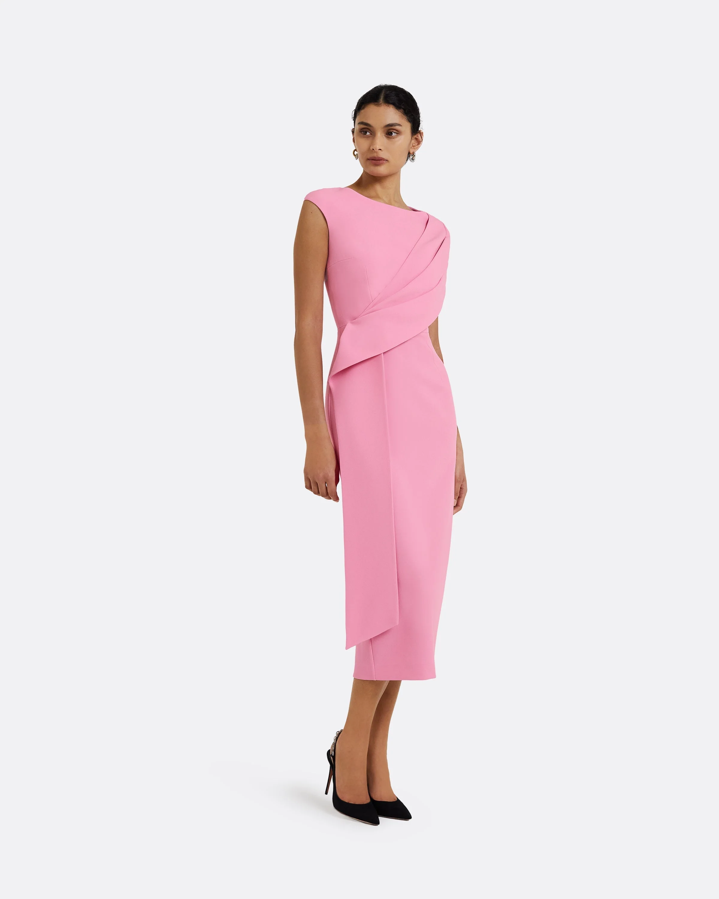 Regina Begonia Pink Midi Dress - Image 9