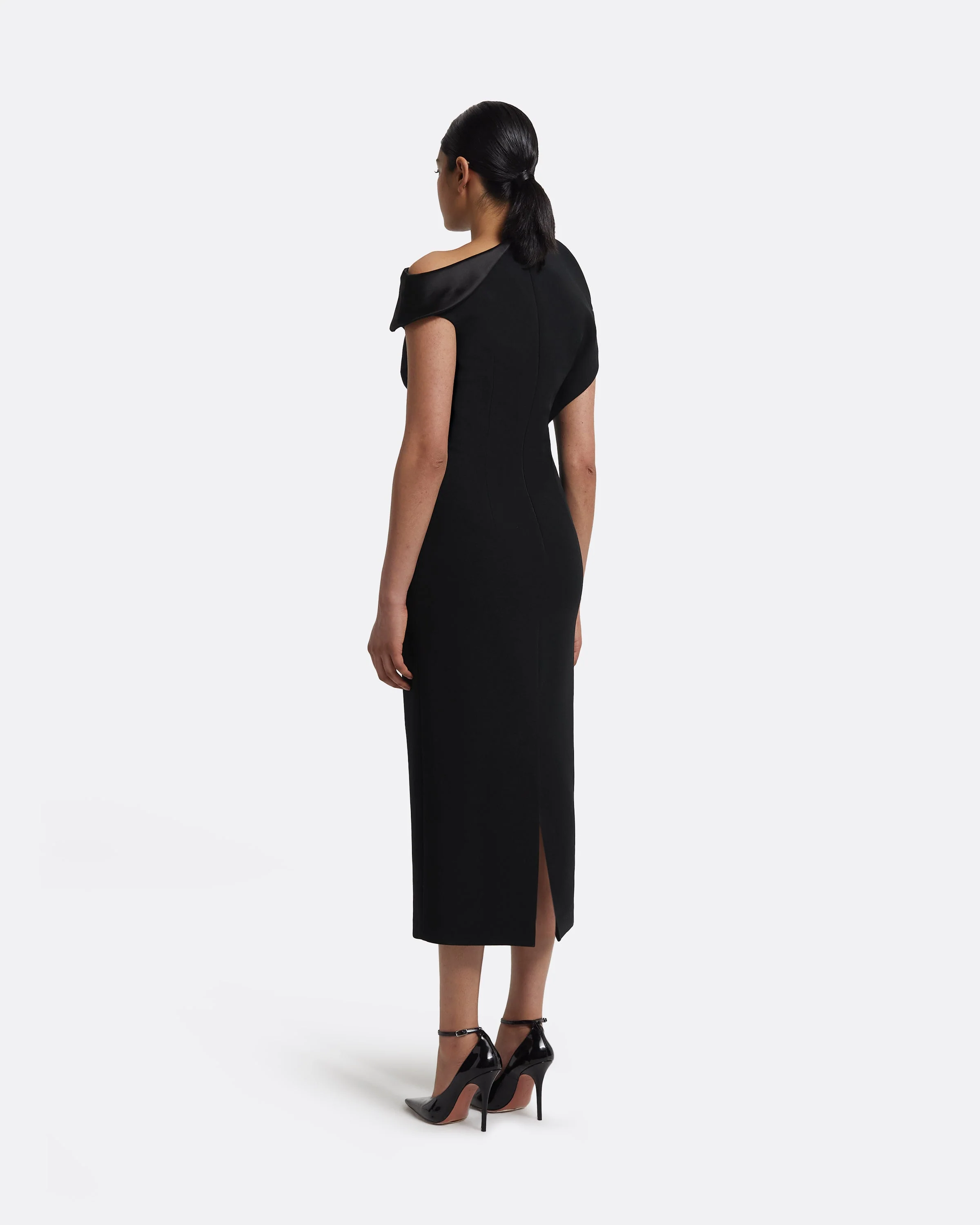 Reina Midi Dress in Black with Crystal - Image 2