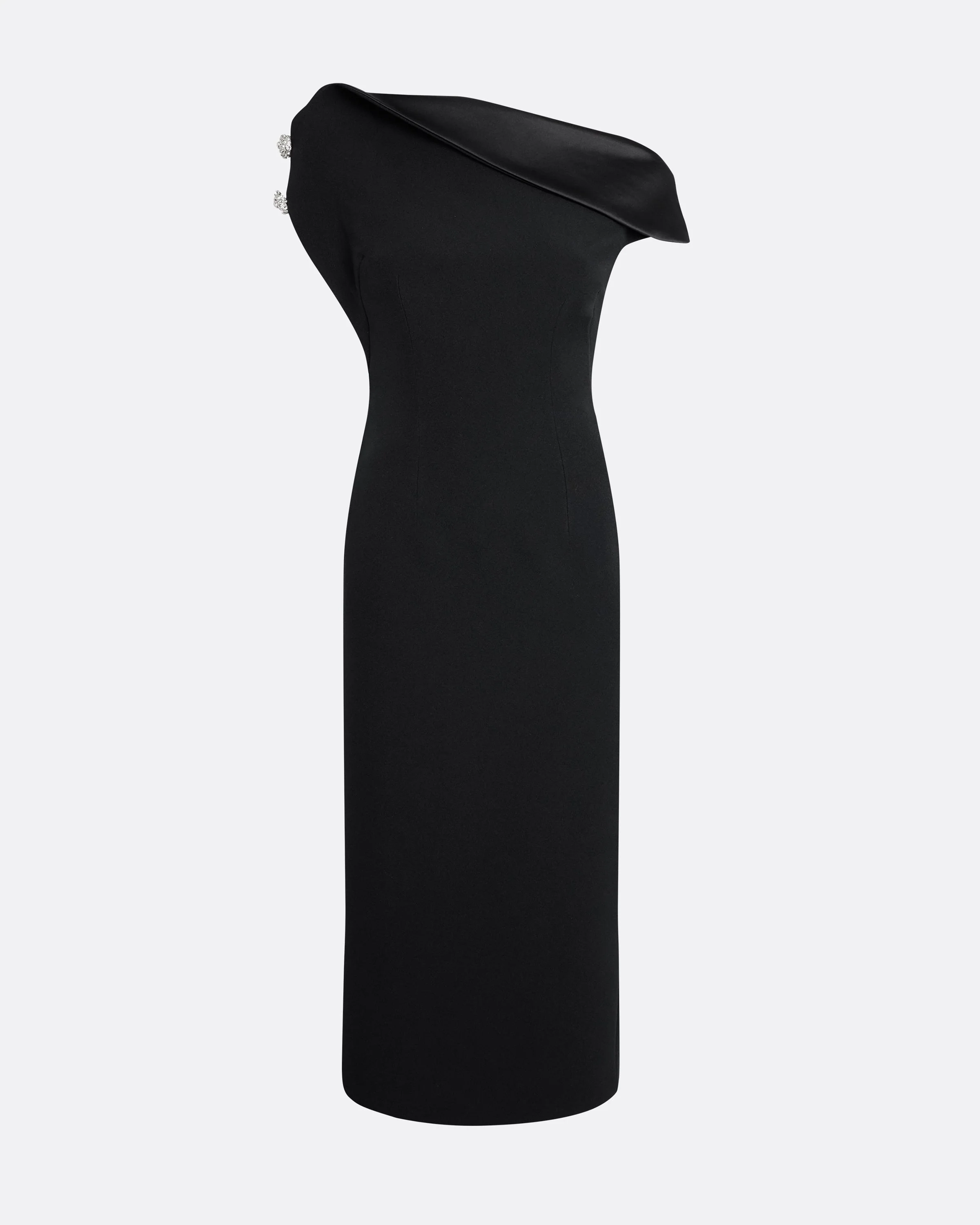 Reina Midi Dress in Black with Crystal - Image 5