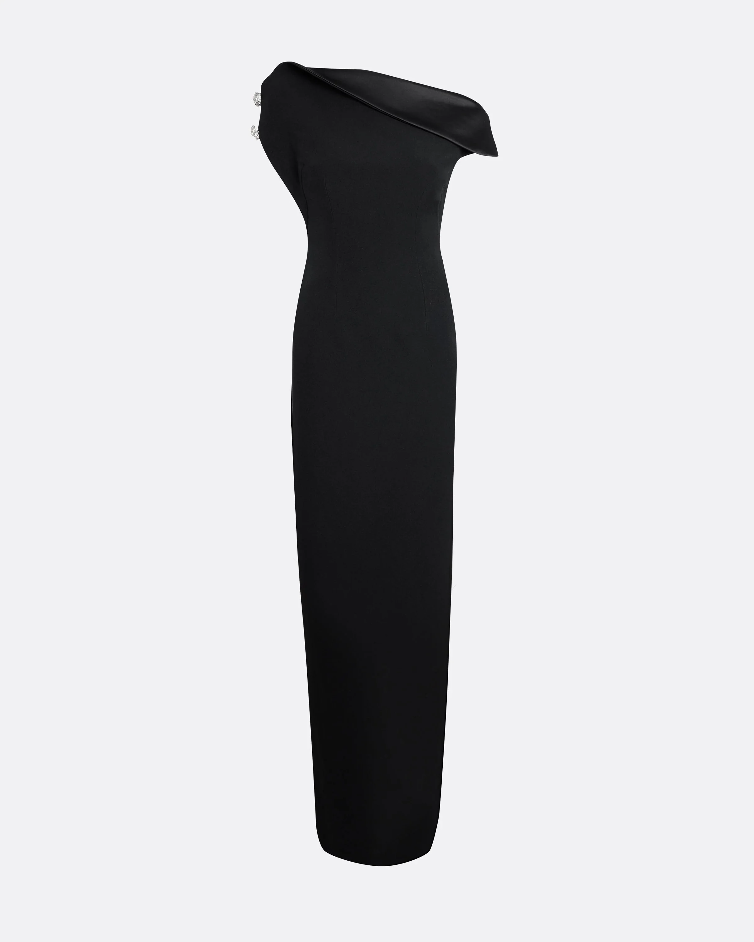 Relena Long Dress in Black with Crystal - Image 10