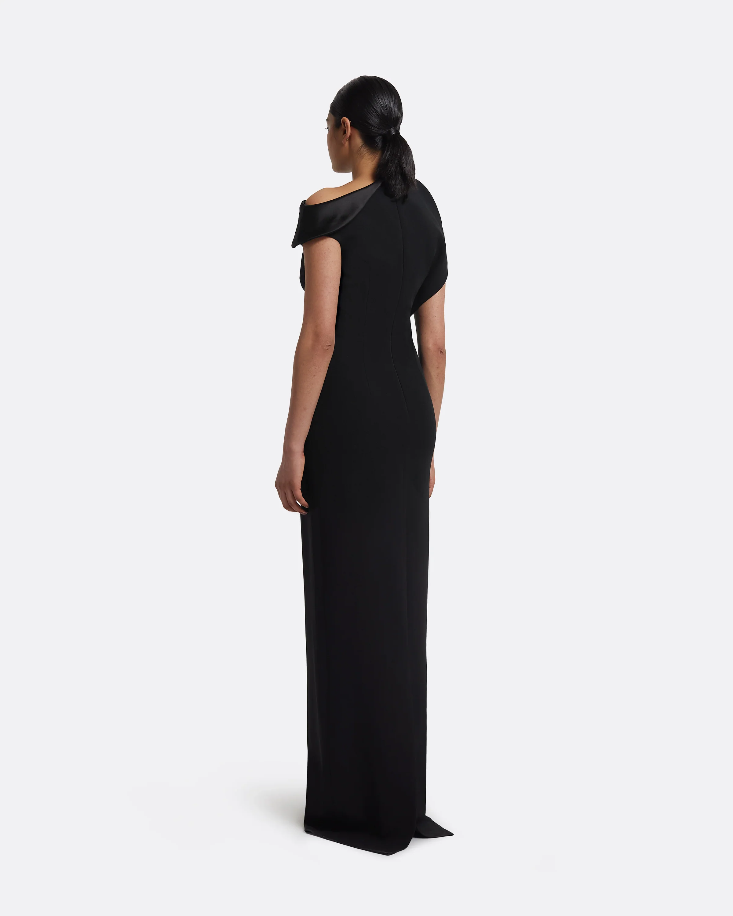 Relena Long Dress in Black with Crystal - Image 7