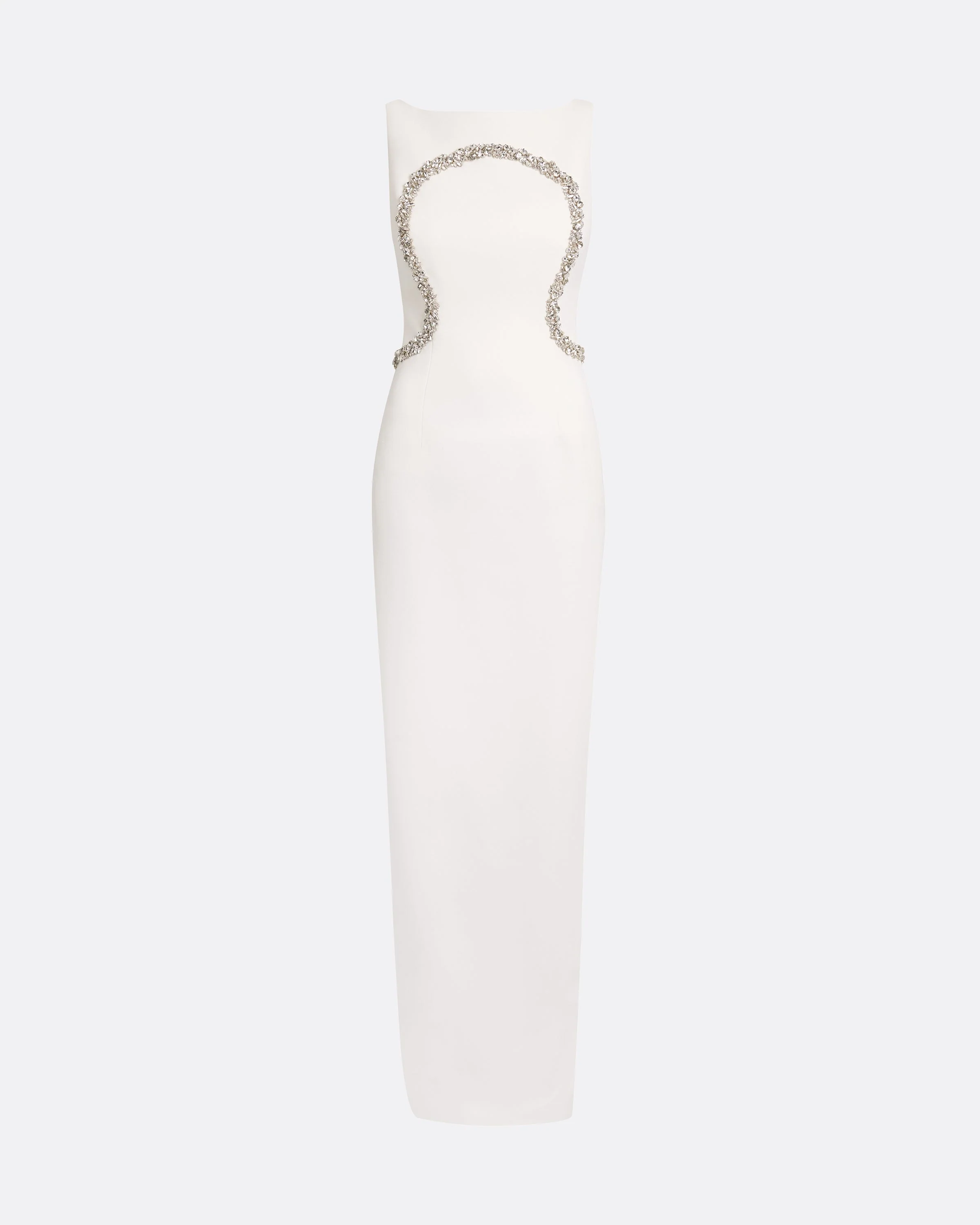 Riley Long Dress in Ivory with Crystal Embellishment - Image 5