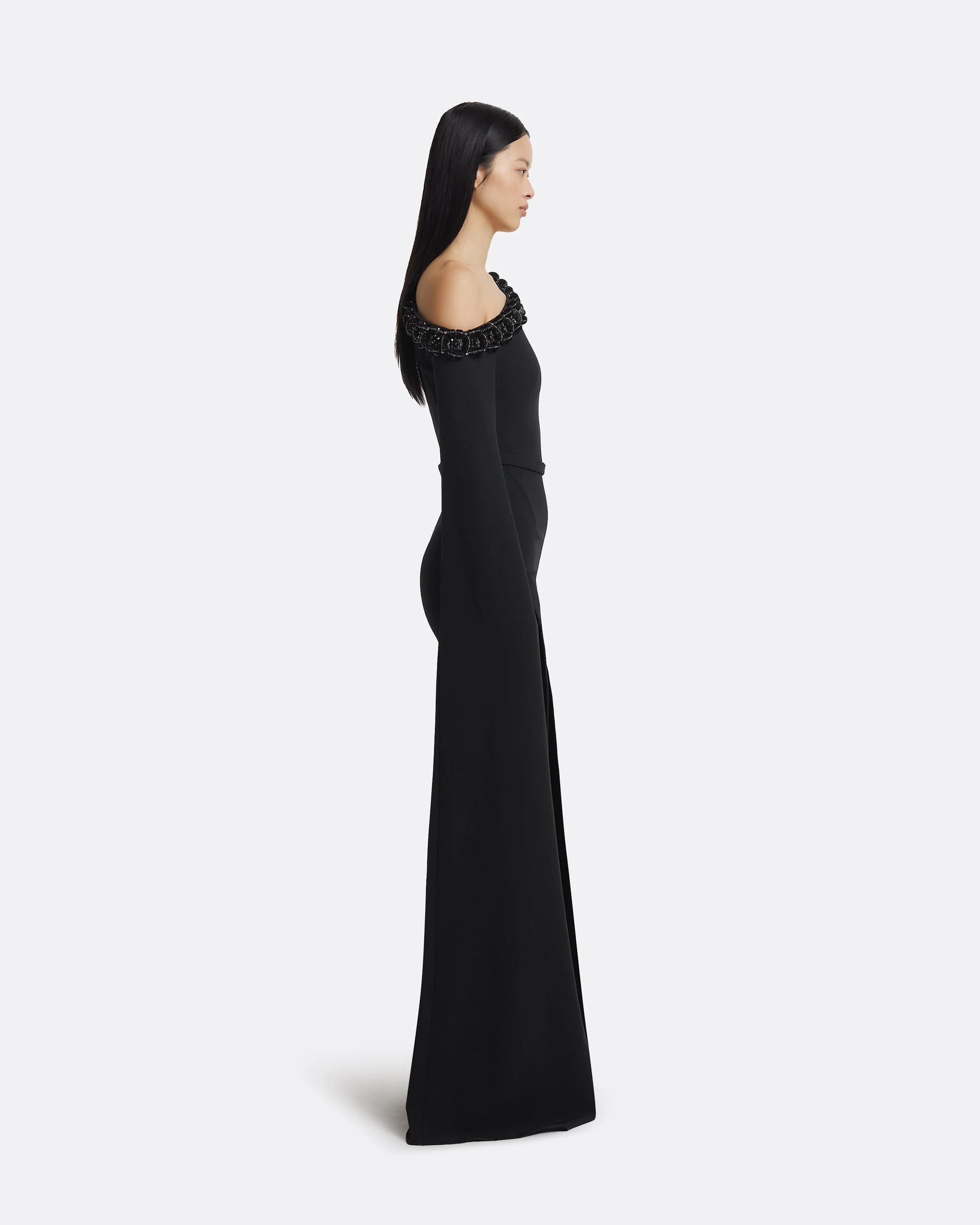 Rinna Long Dress in Black - Image 4