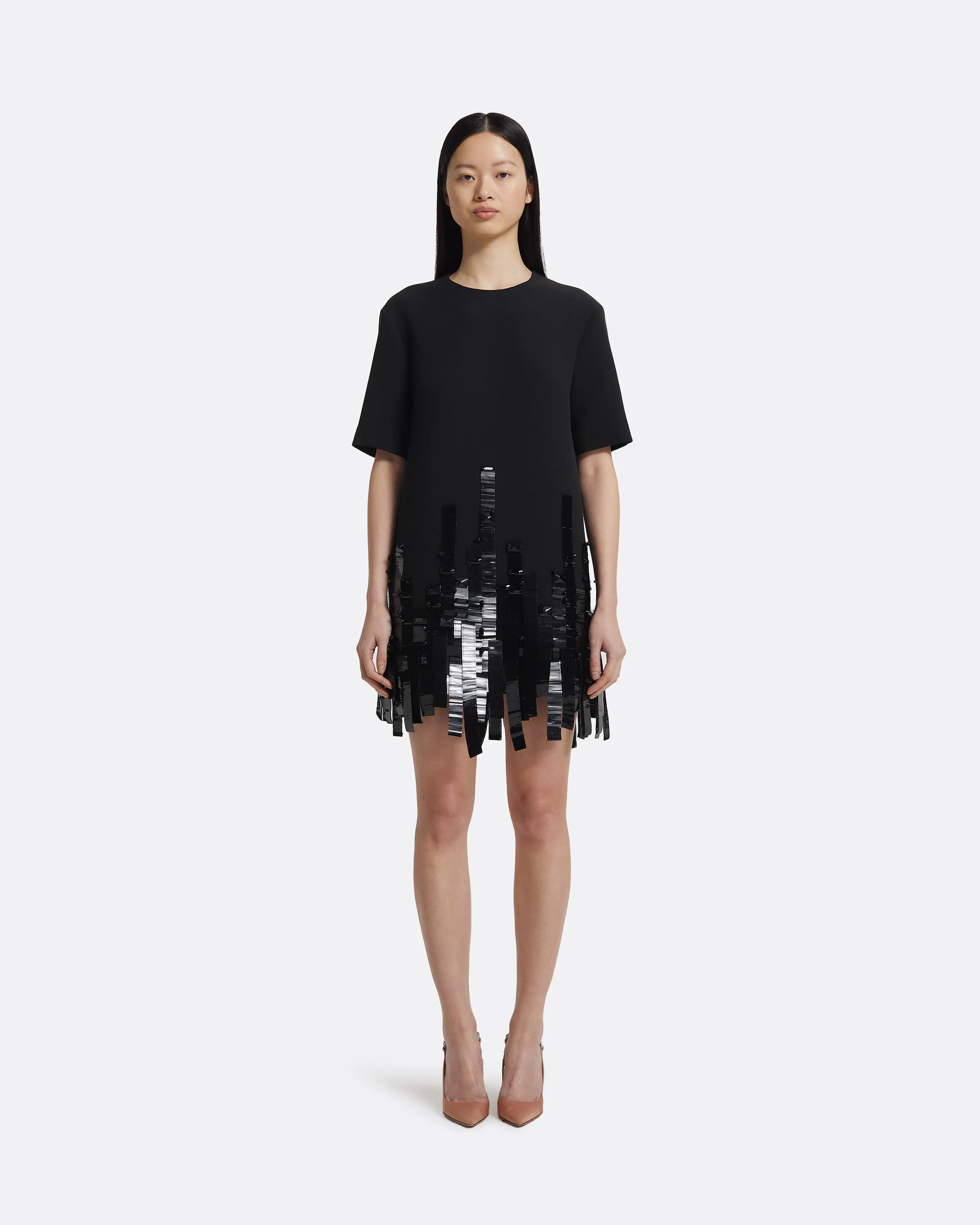 Ripley Short Dress in Black with Black - Image 6