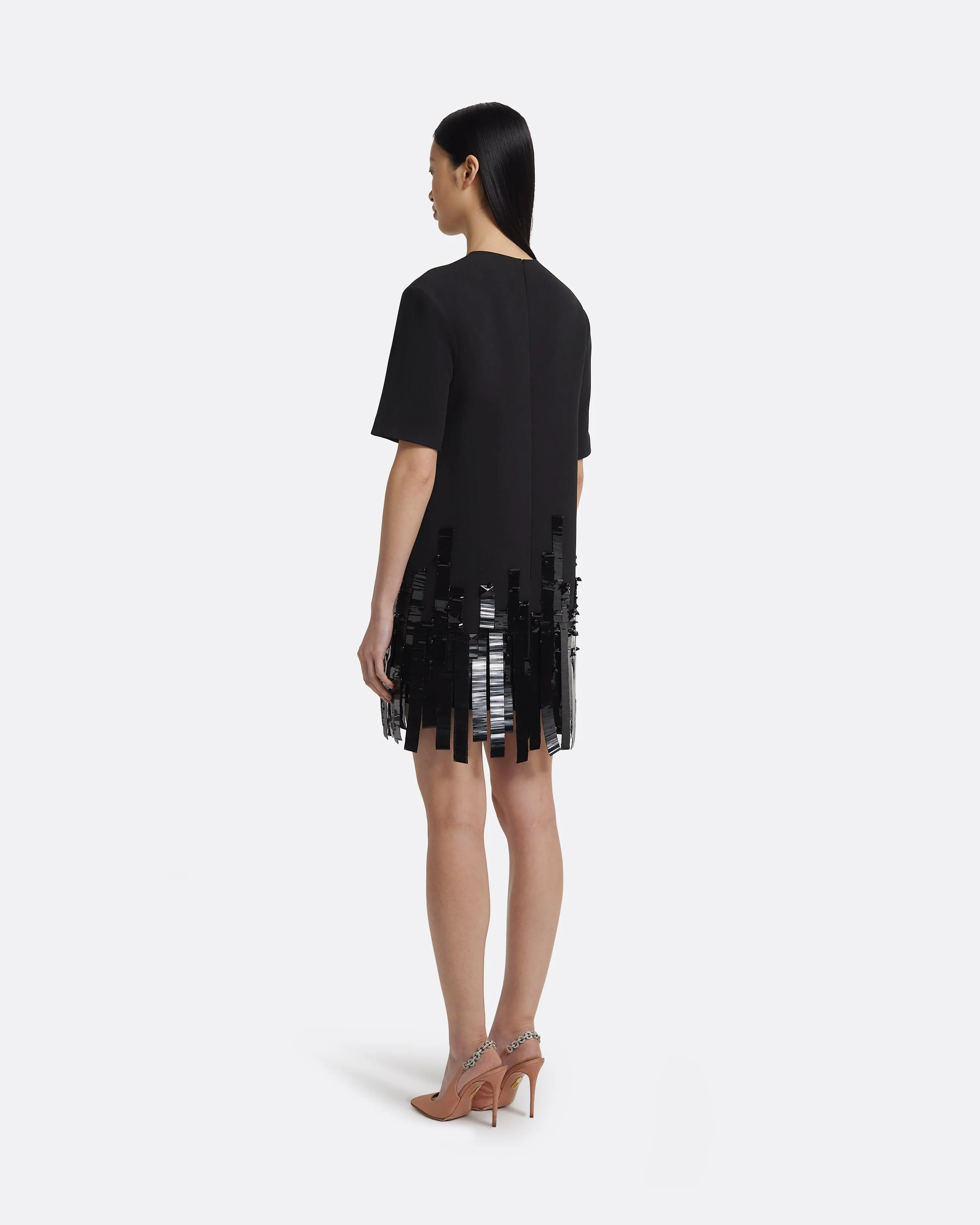 Ripley Short Dress in Black with Black - Image 7