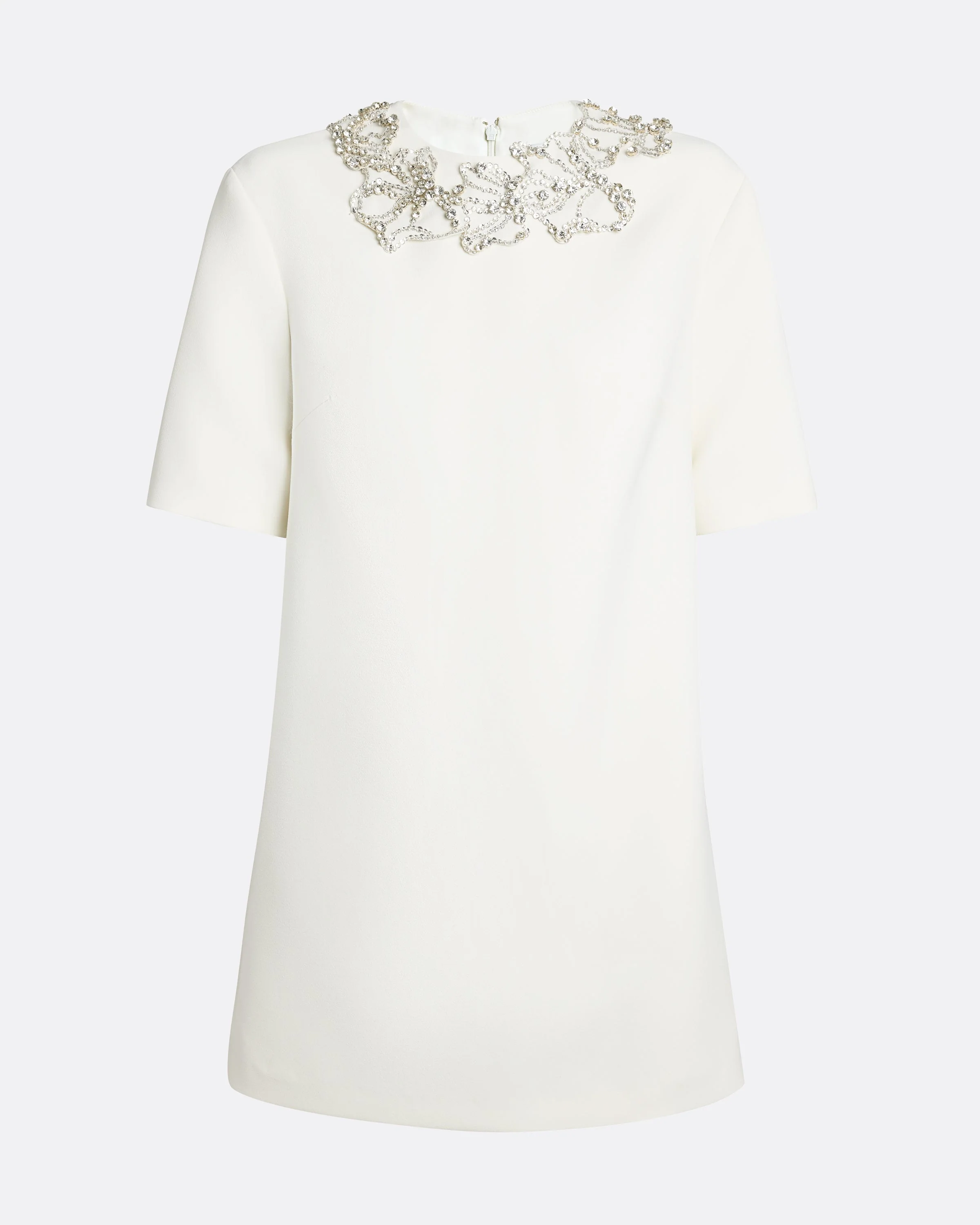 Ripley Short Dress in Ivory with Crystal Embellishments - Image 15