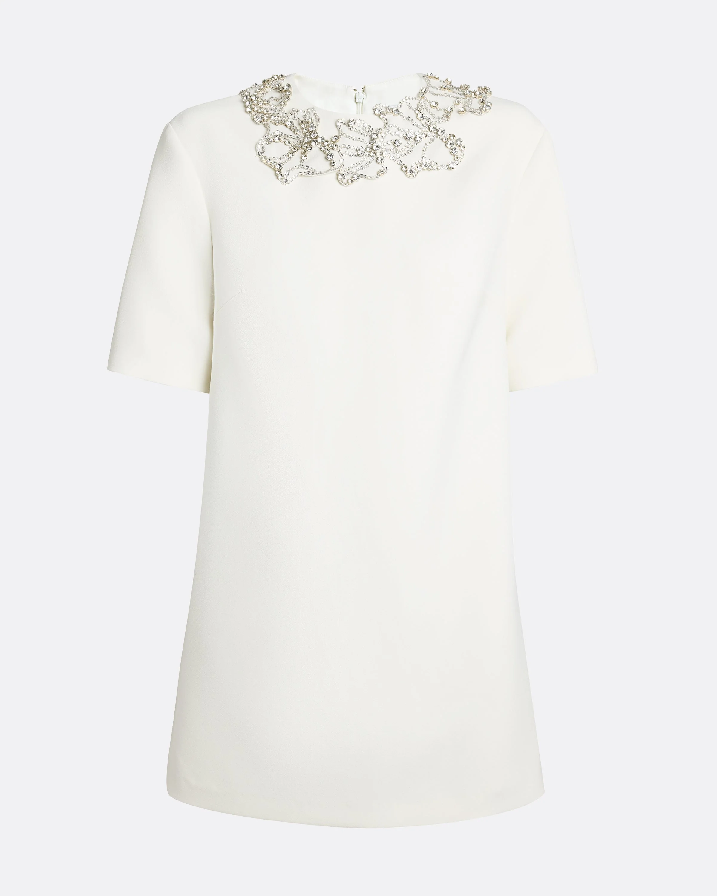 Ripley Short Dress in Ivory with Crystal Embellishments - Image 5