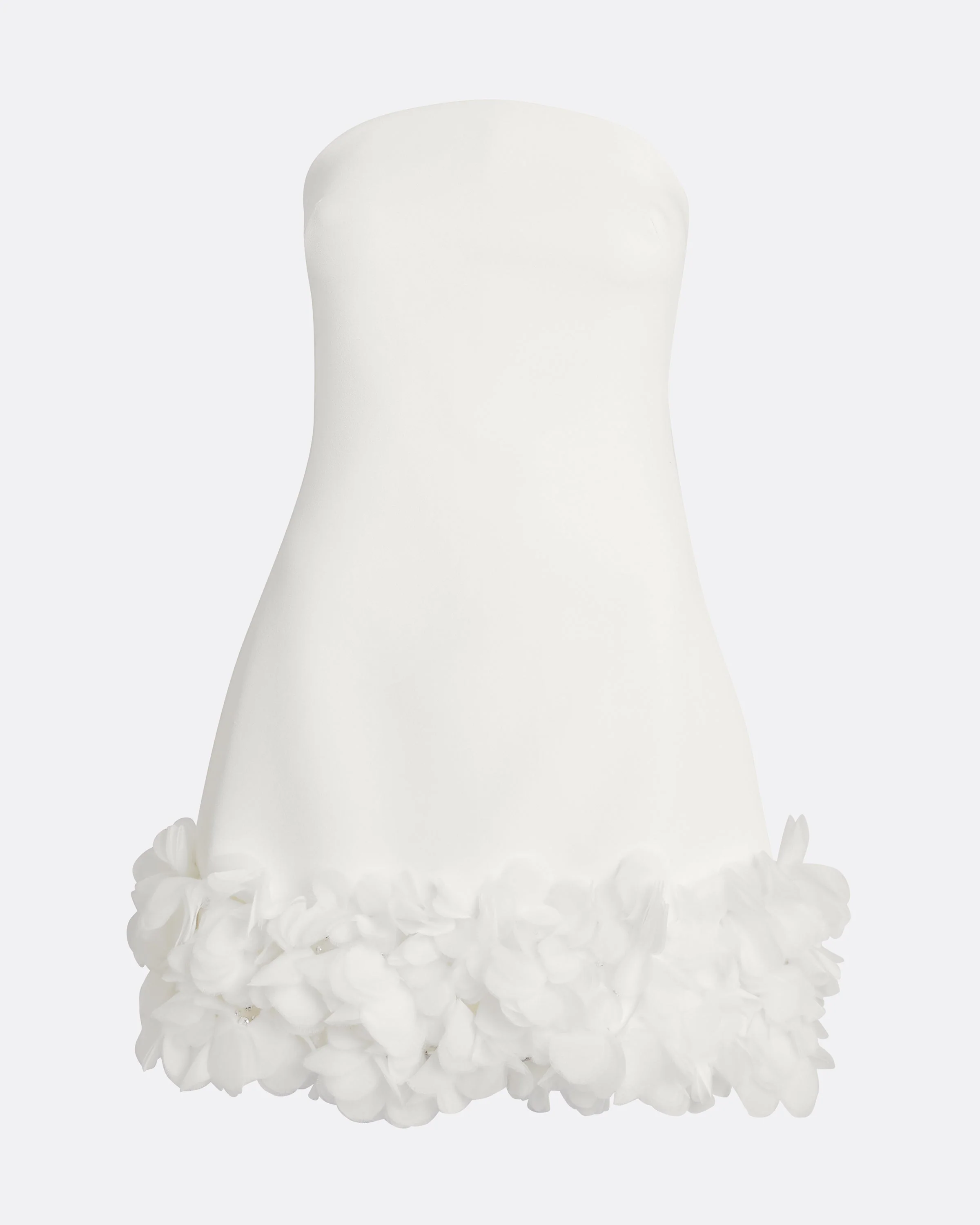 Rowan Short Dress in Ivory with Ivory Appliqué - Image 10