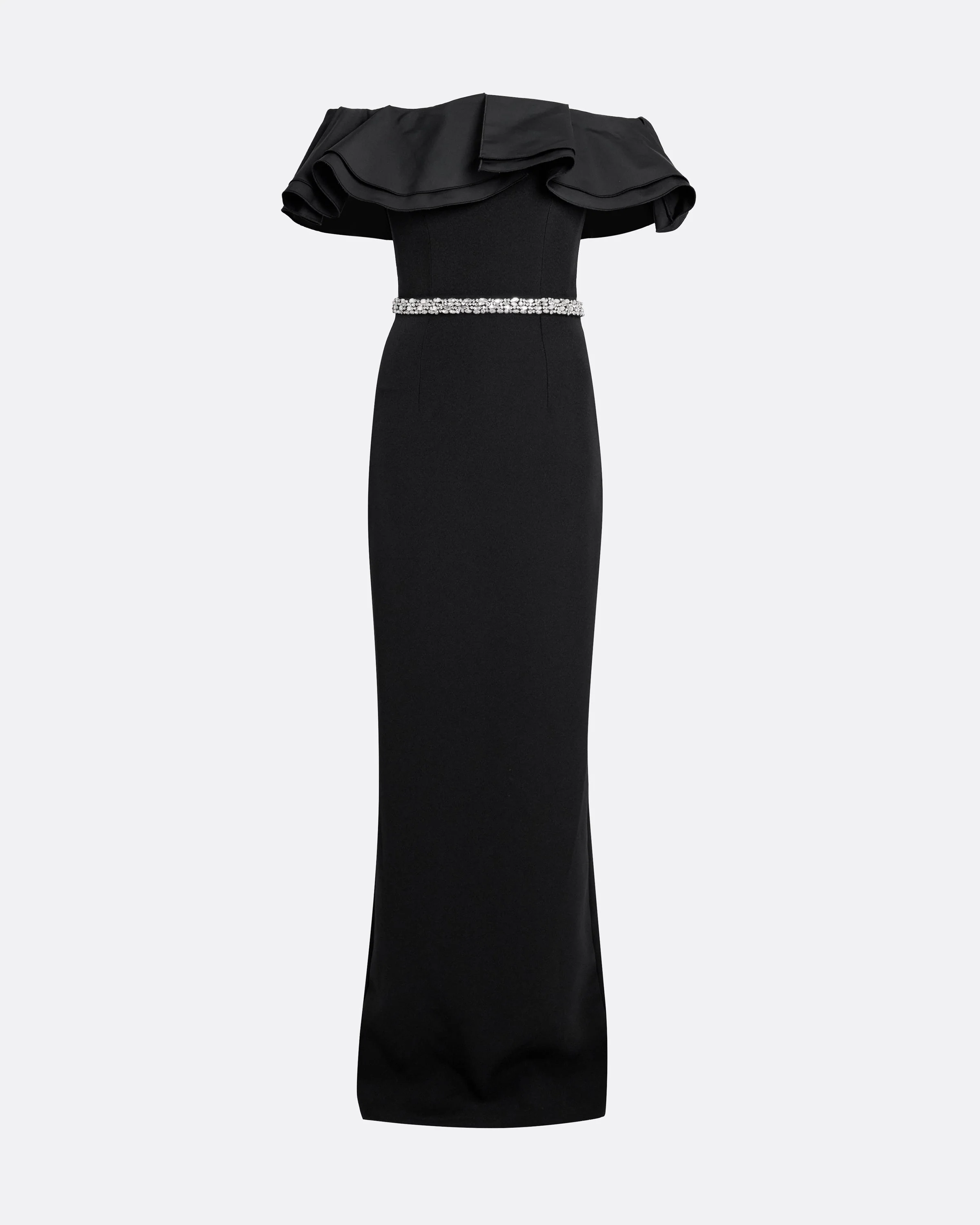Ryan Long Dress in Black with Crystal - Image 5