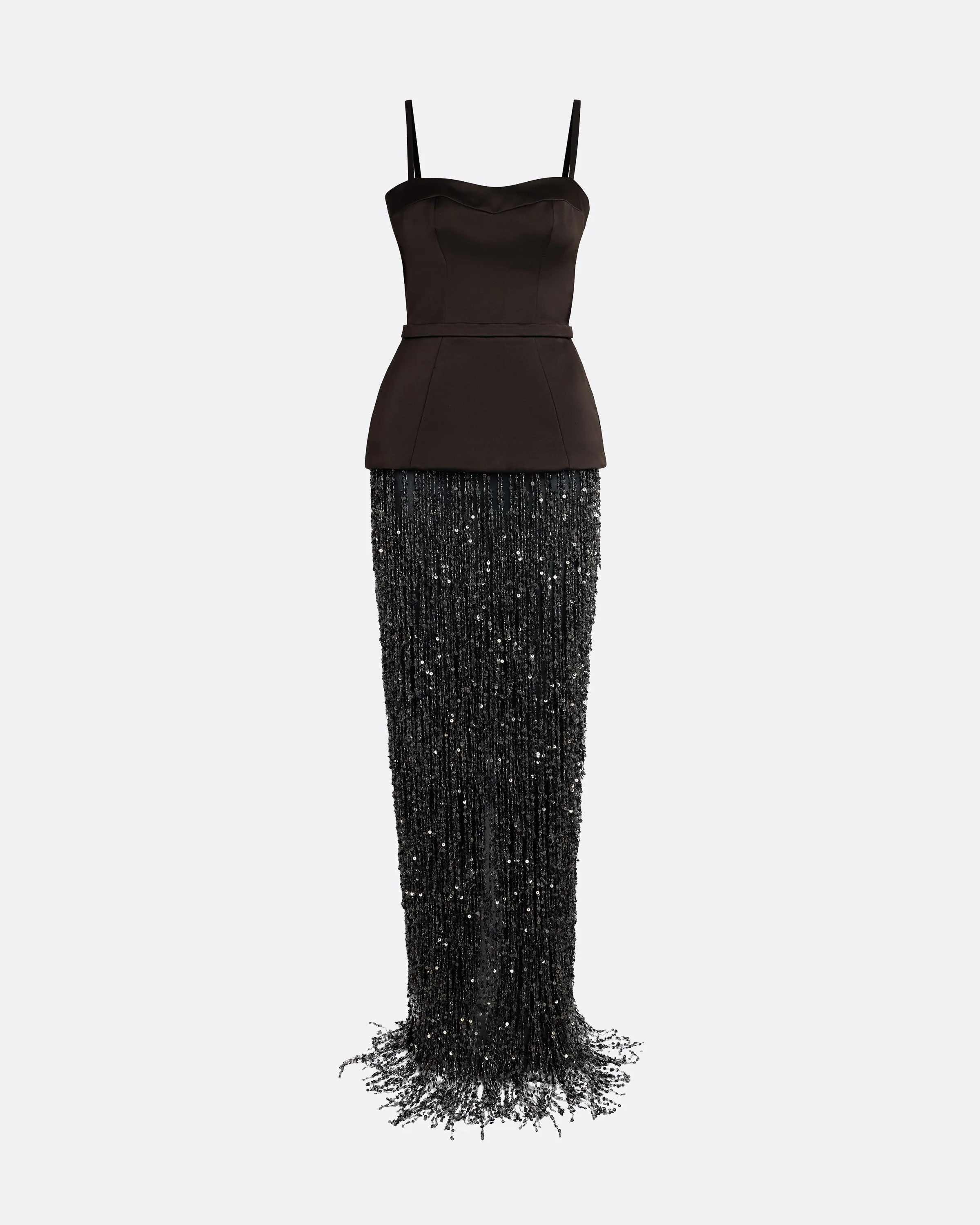 Saori Long Dress in Peat Brown On Black - Image 5