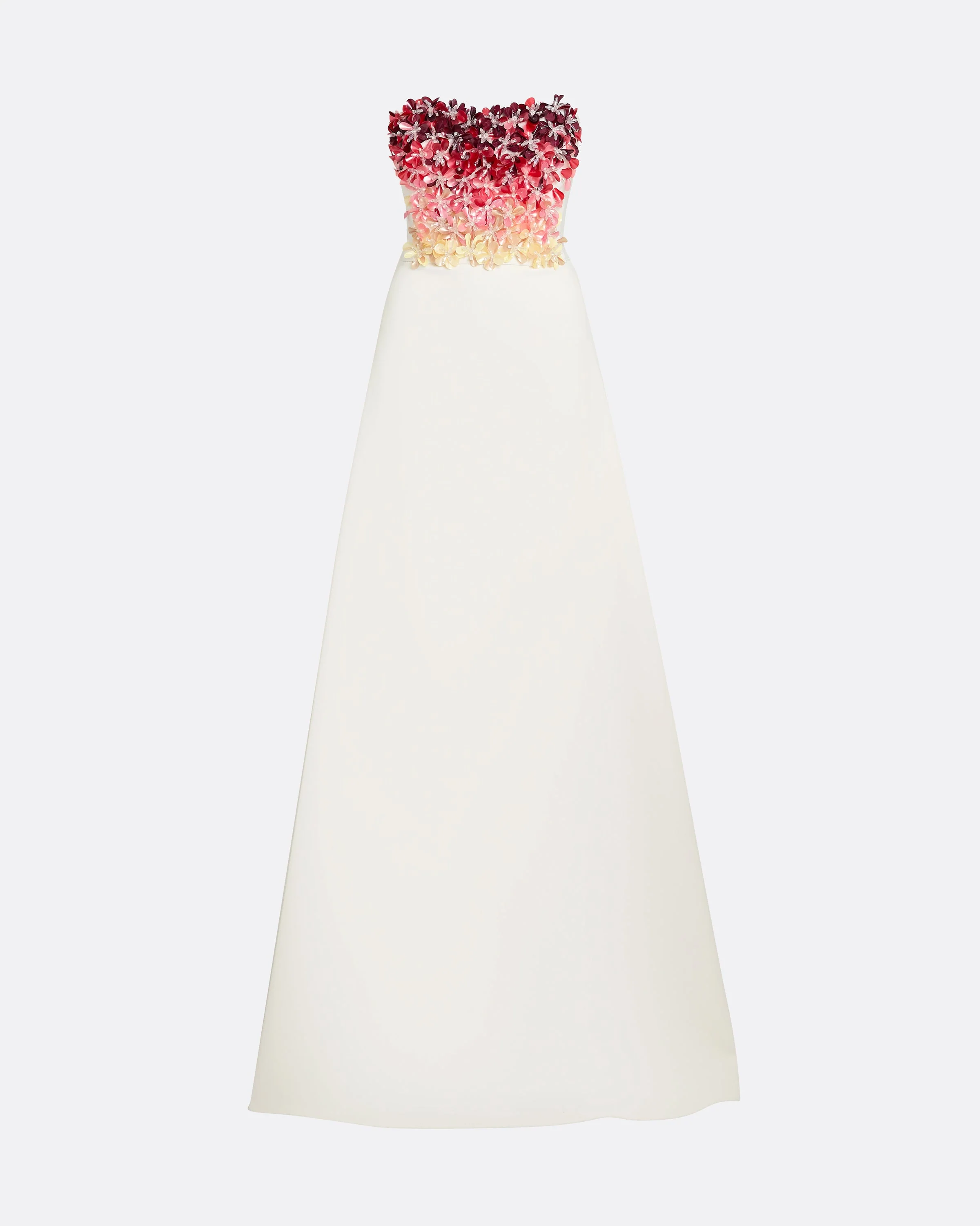 Siena Long Dress in Ivory with Multi-pinks - Image 5