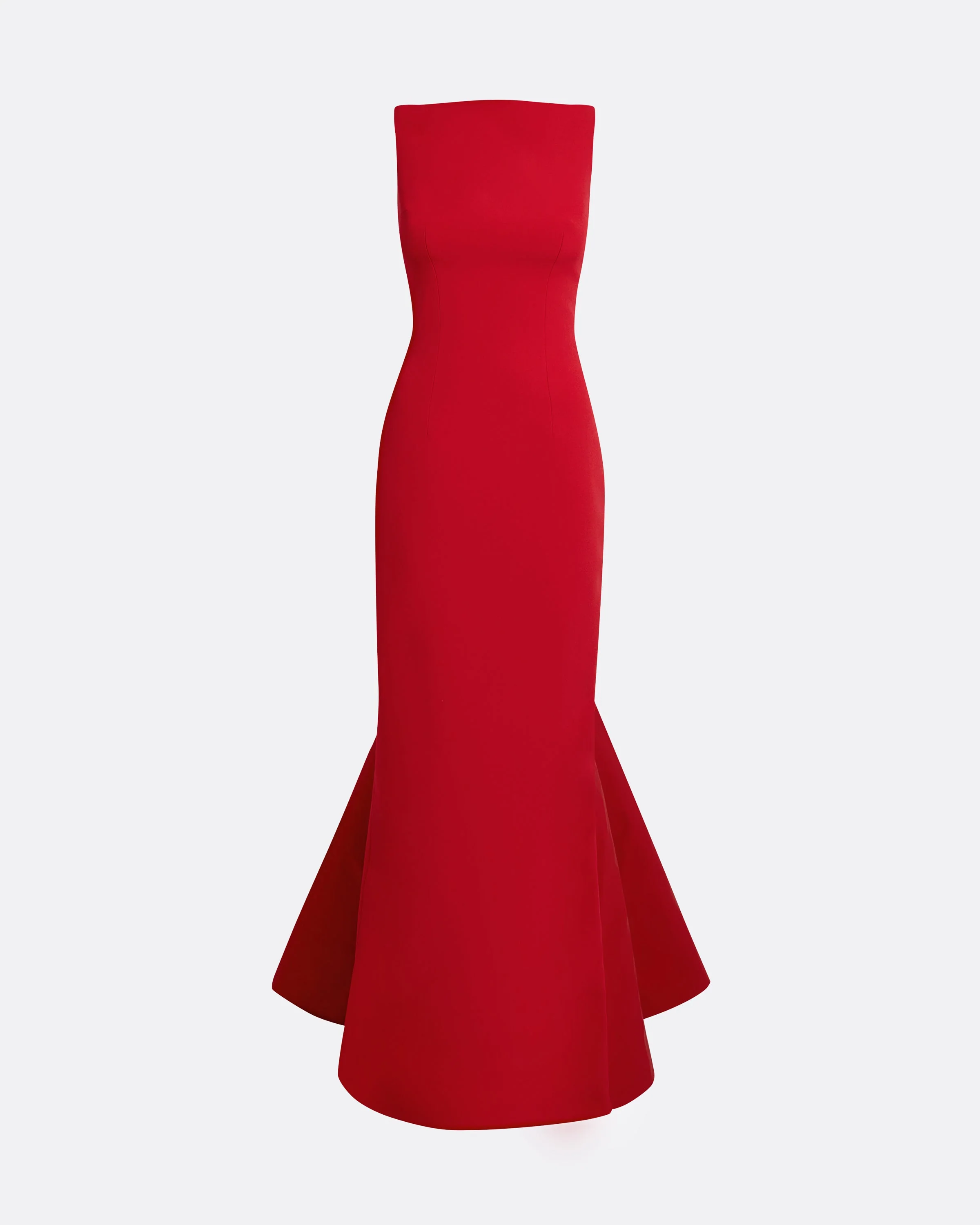 Sloane Long Dress in Lacquer Red on Crimson - Image 10