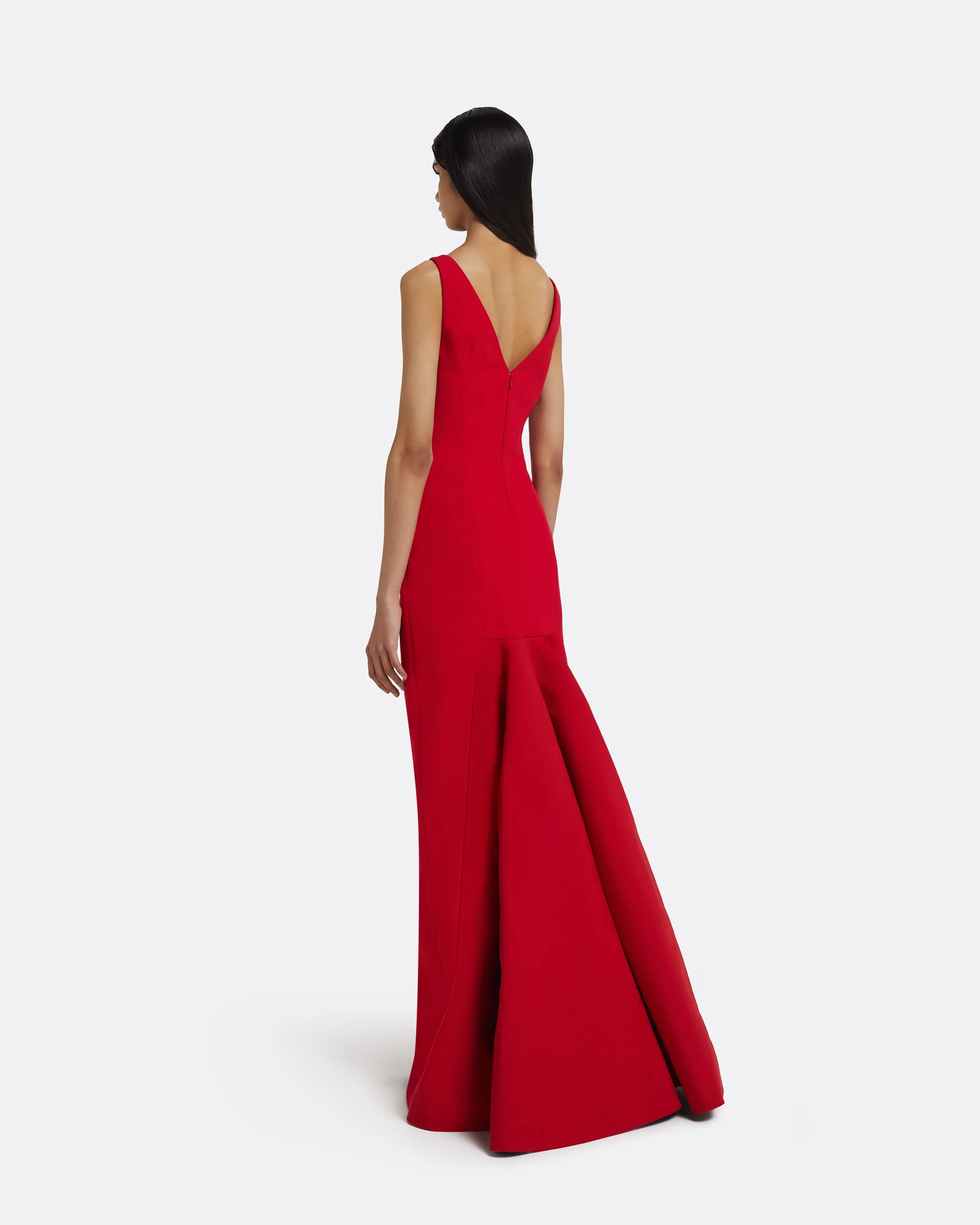Sloane Long Dress in Lacquer Red on Crimson - Image 7