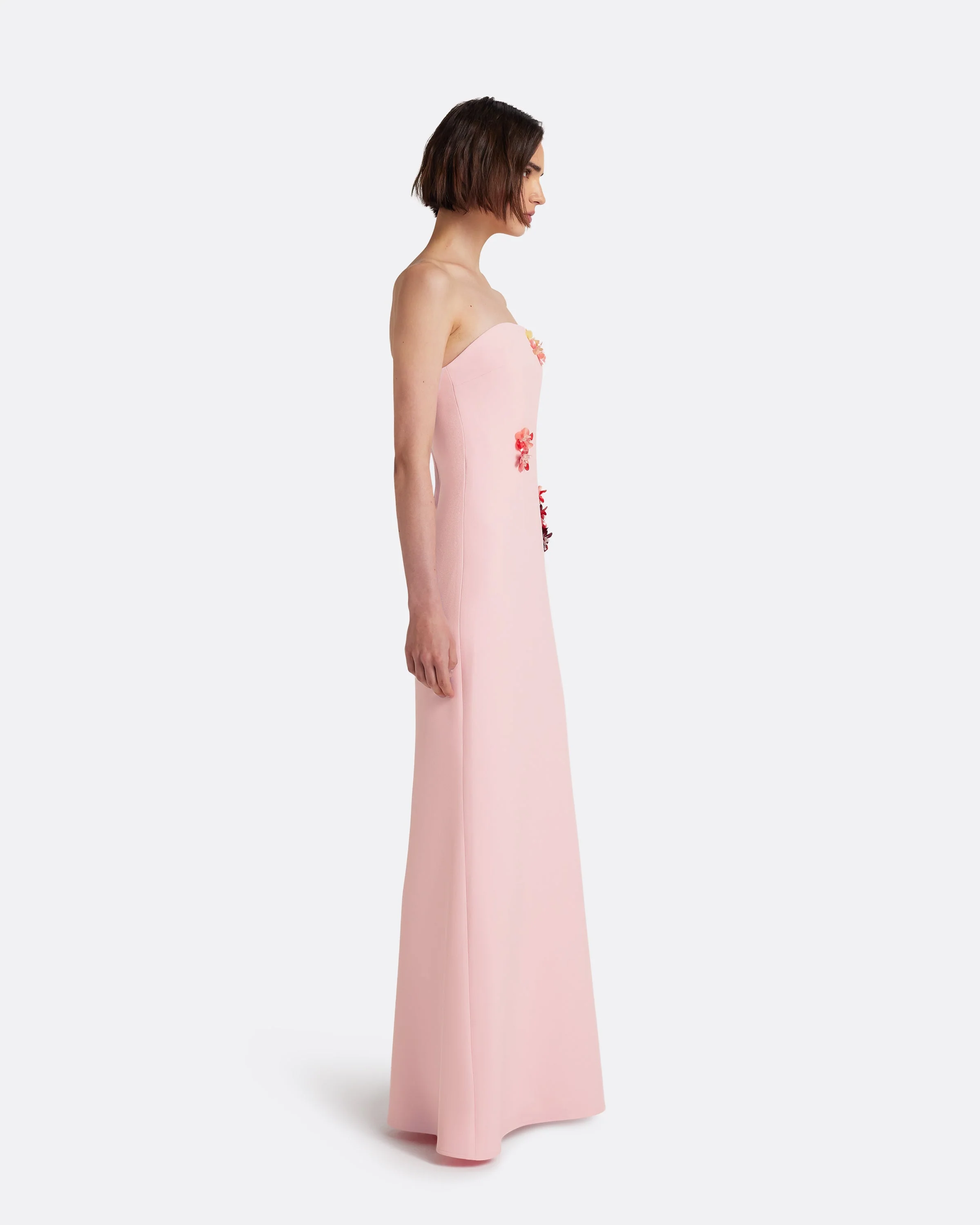 Soshin Long Dress in Lychee with Embroidery - Image 4