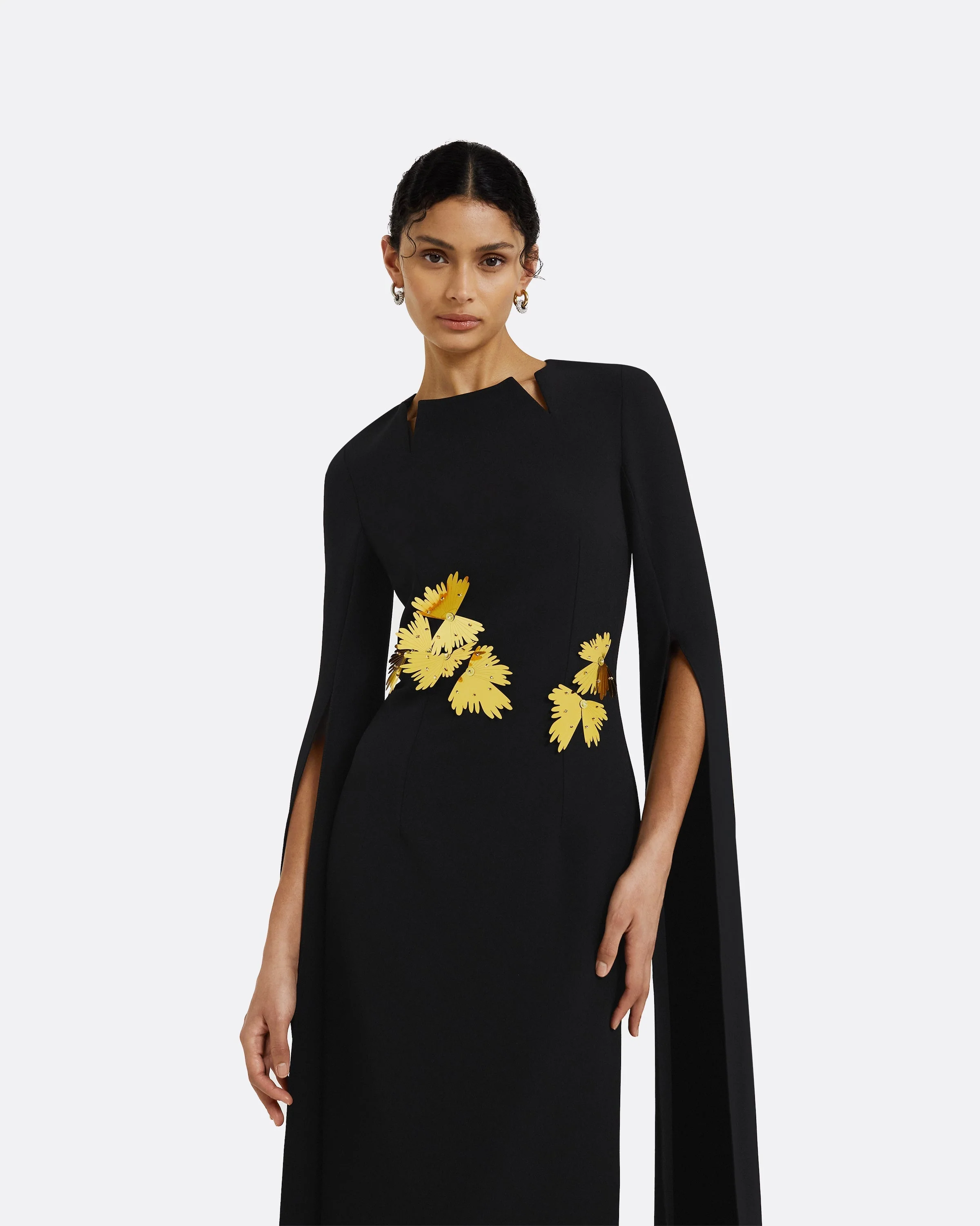 Talin Embroidered Black Long Dress - Image 8