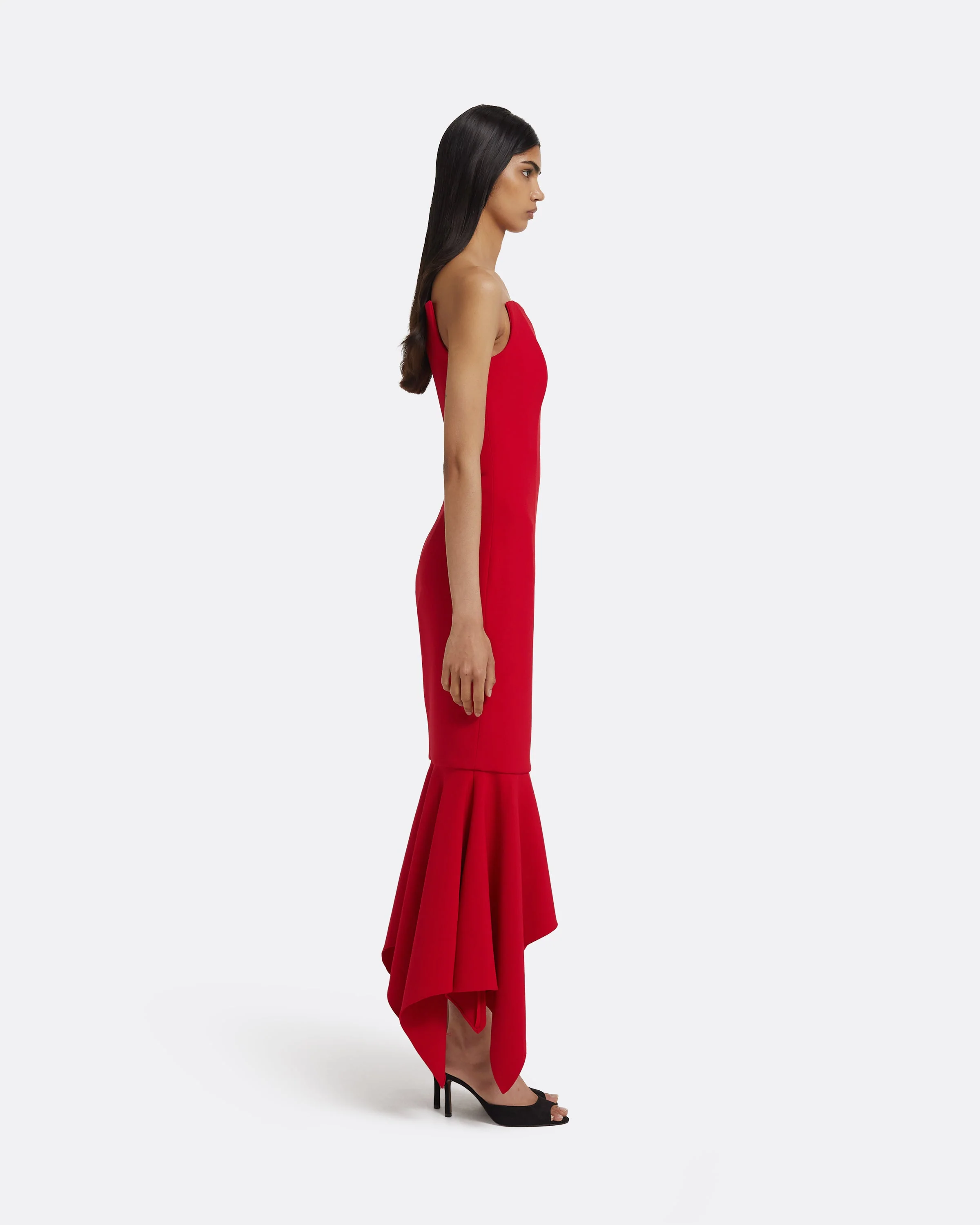 Tegan Midi Dress in Crimson - Image 4