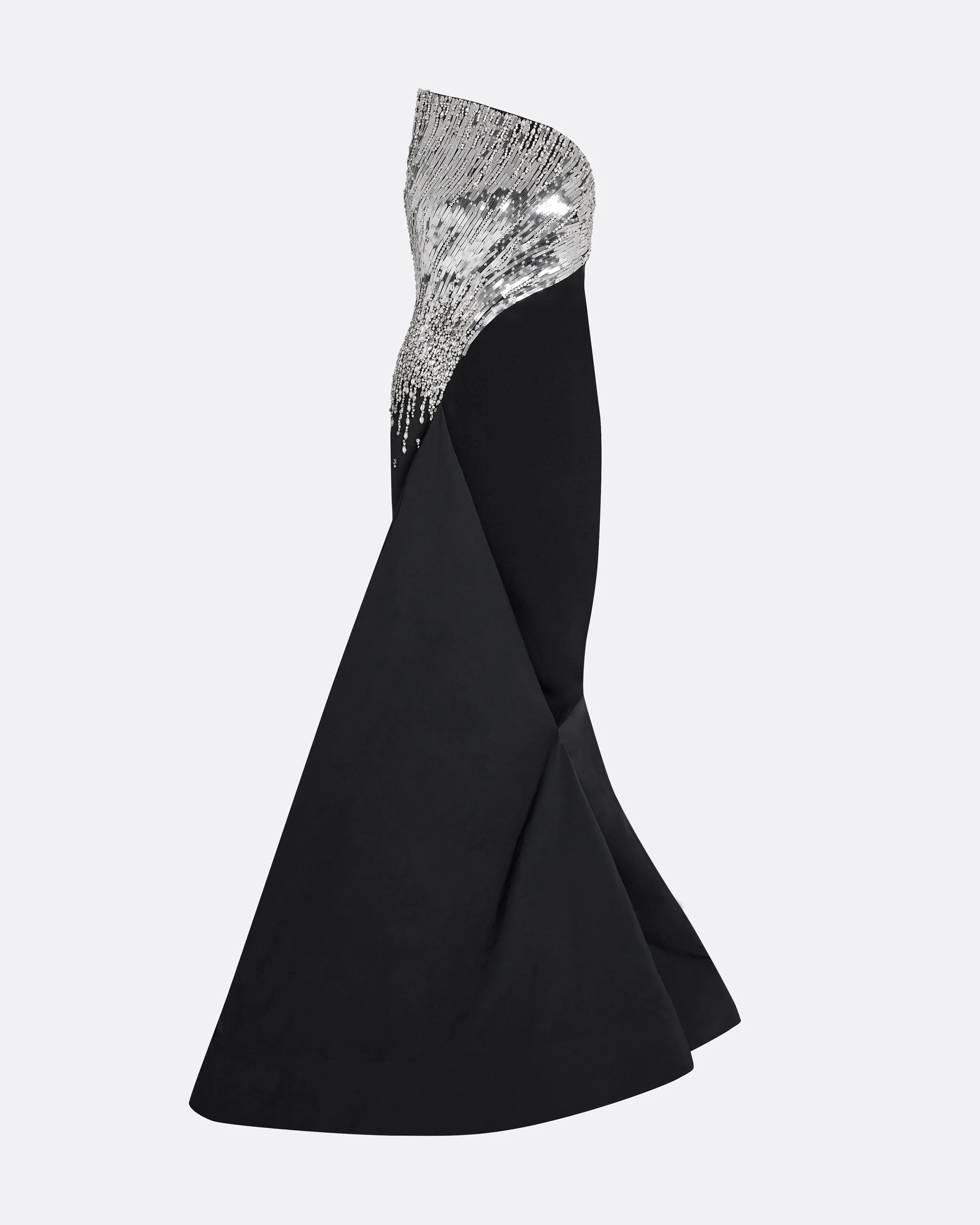 Tia Dress Long in Black with Crystal - Image 10