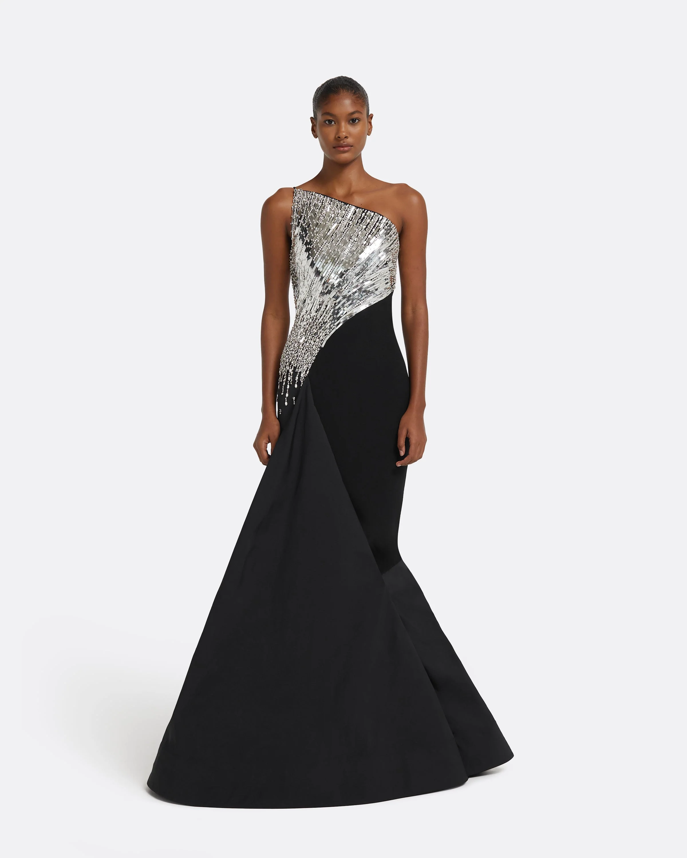 Tia Dress Long in Black with Crystal - Image 6