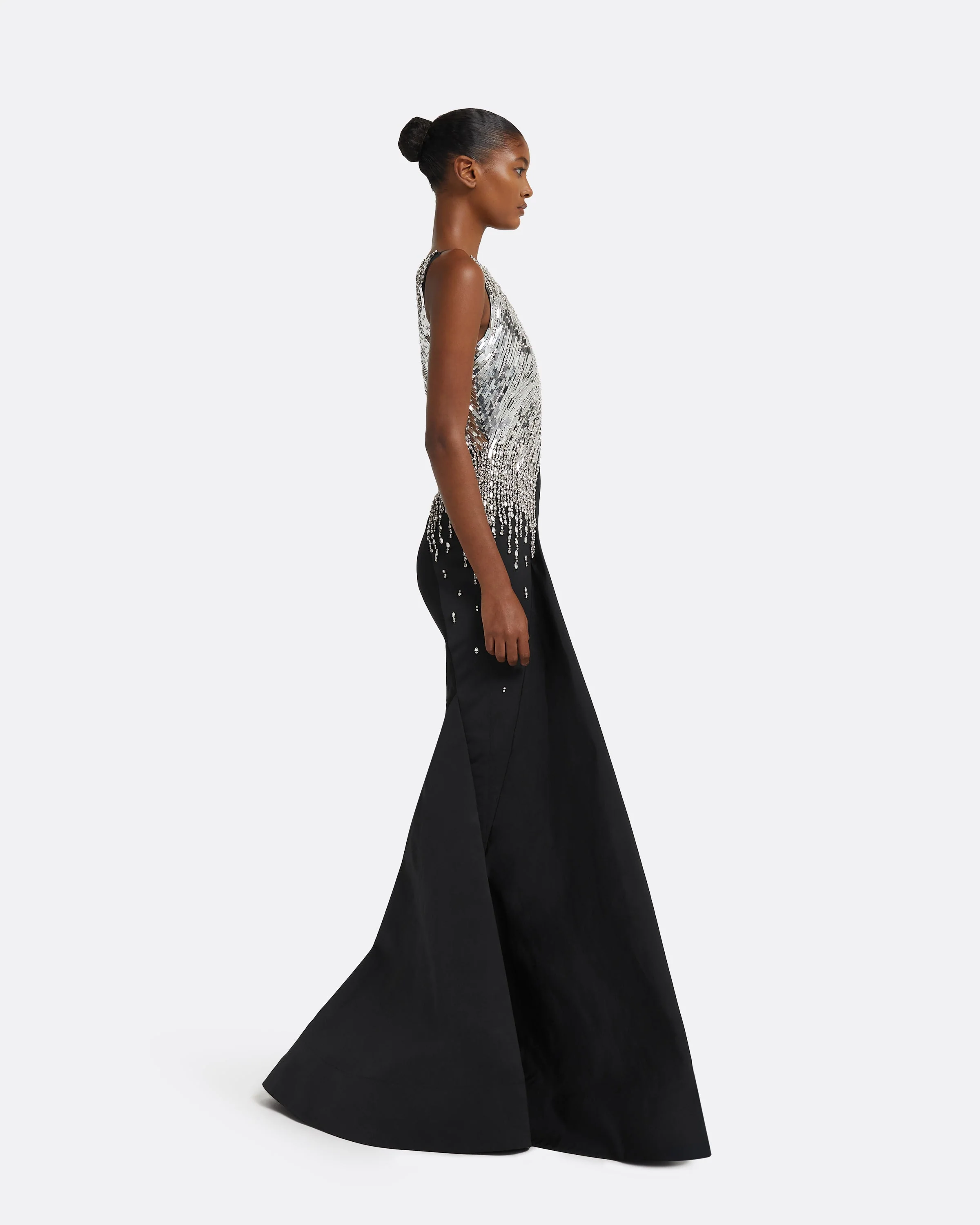 Tia Dress Long in Black with Crystal - Image 9