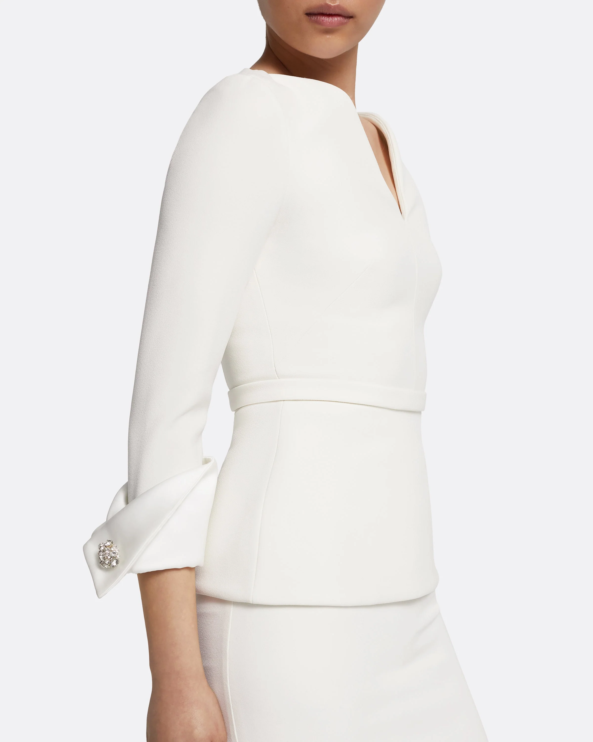 Tinetta Top in Porcelain on Ivory with Crystal Embellishment - Image 16