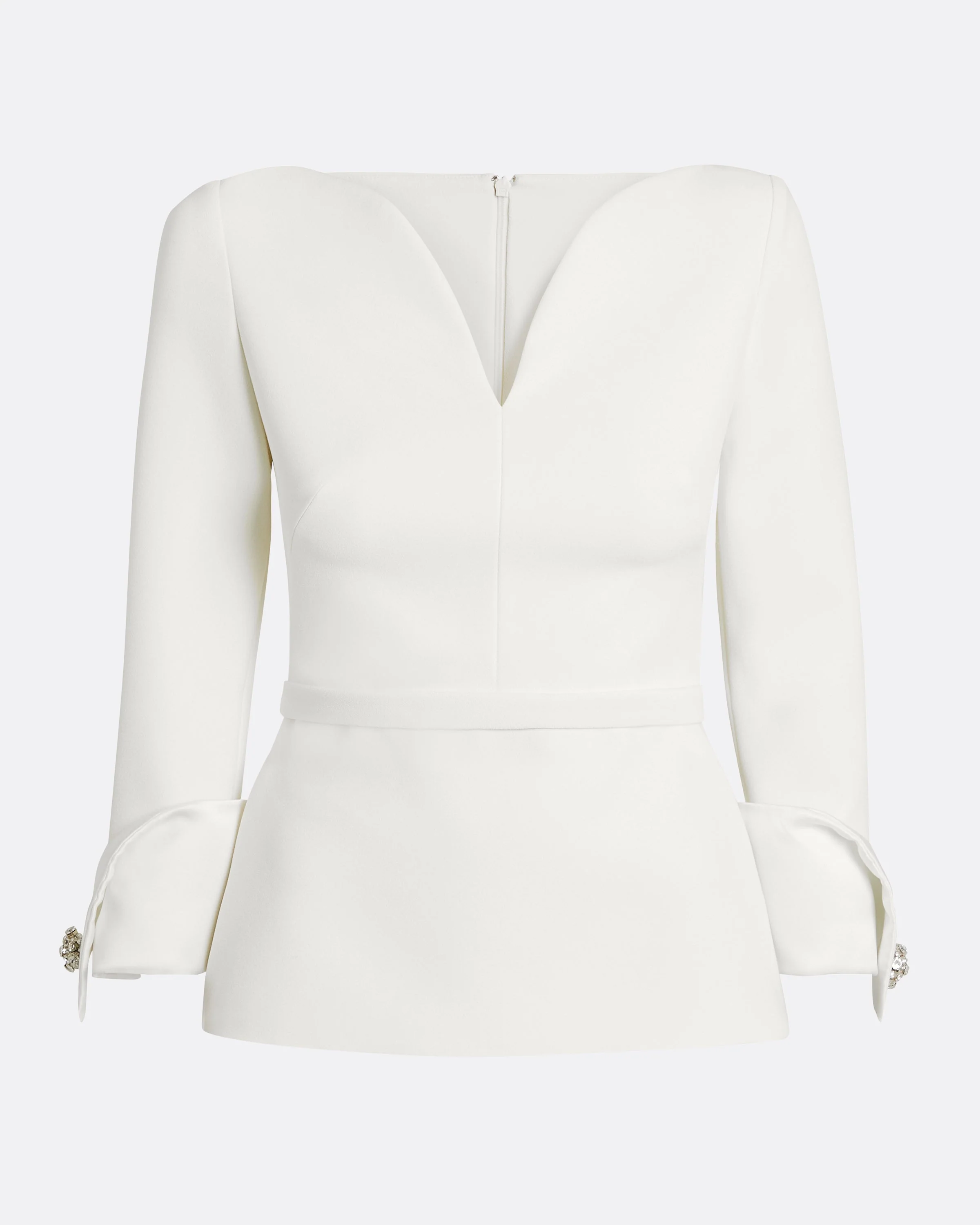 Tinetta Top in Porcelain on Ivory with Crystal Embellishment - Image 9