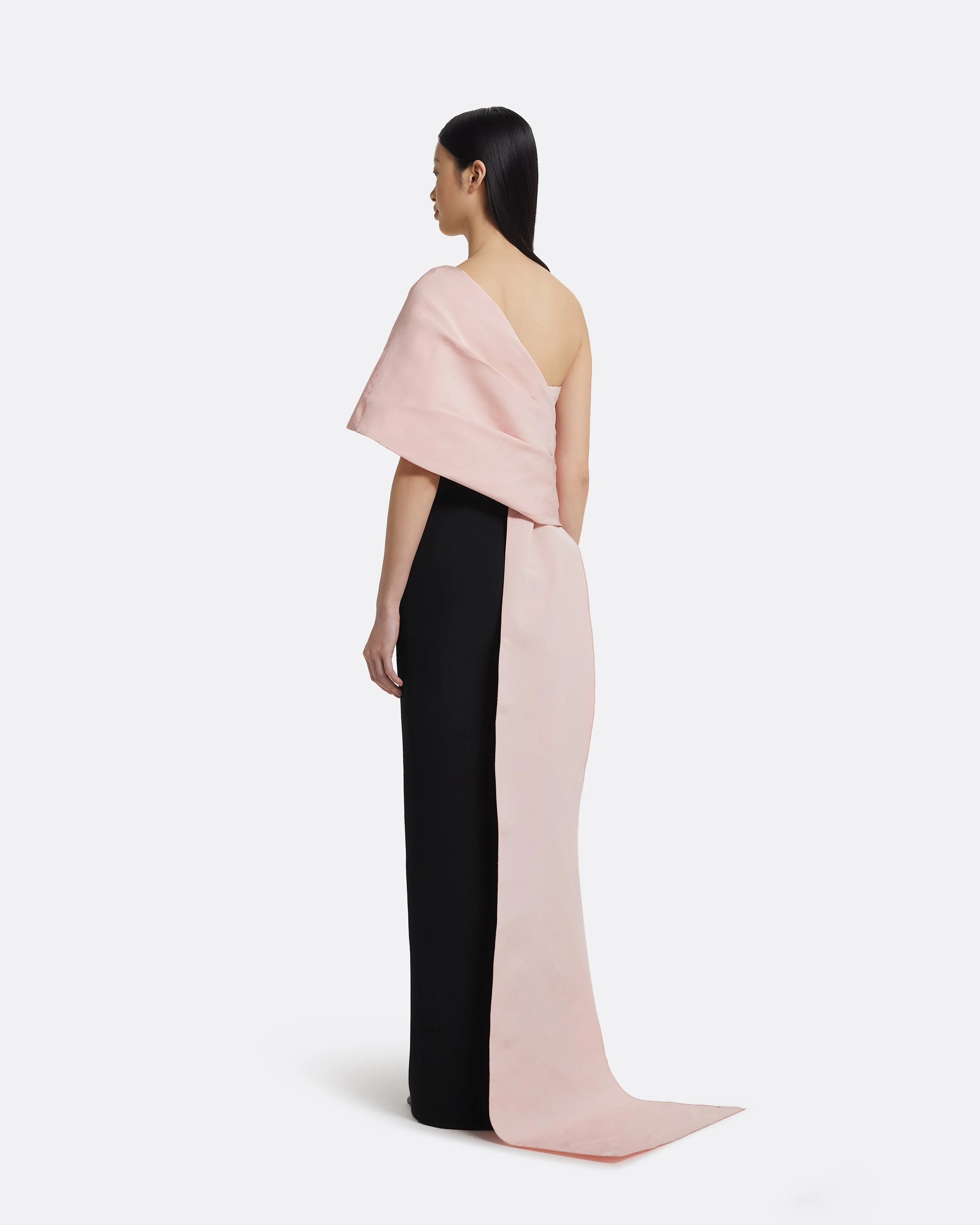 Tokiyo Long Dress in Peony Blush on Black - Image 7