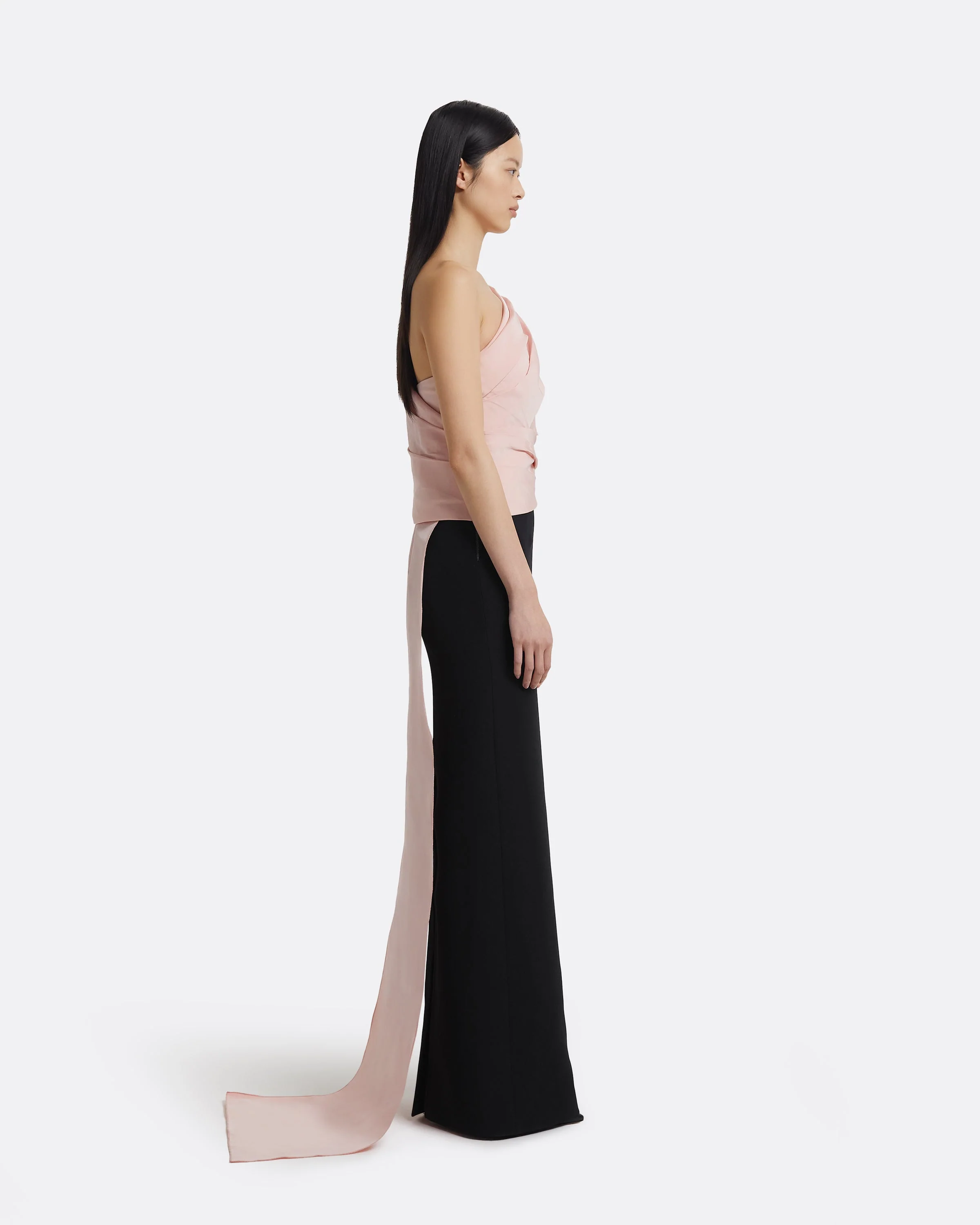Tokiyo Long Dress in Peony Blush on Black - Image 9