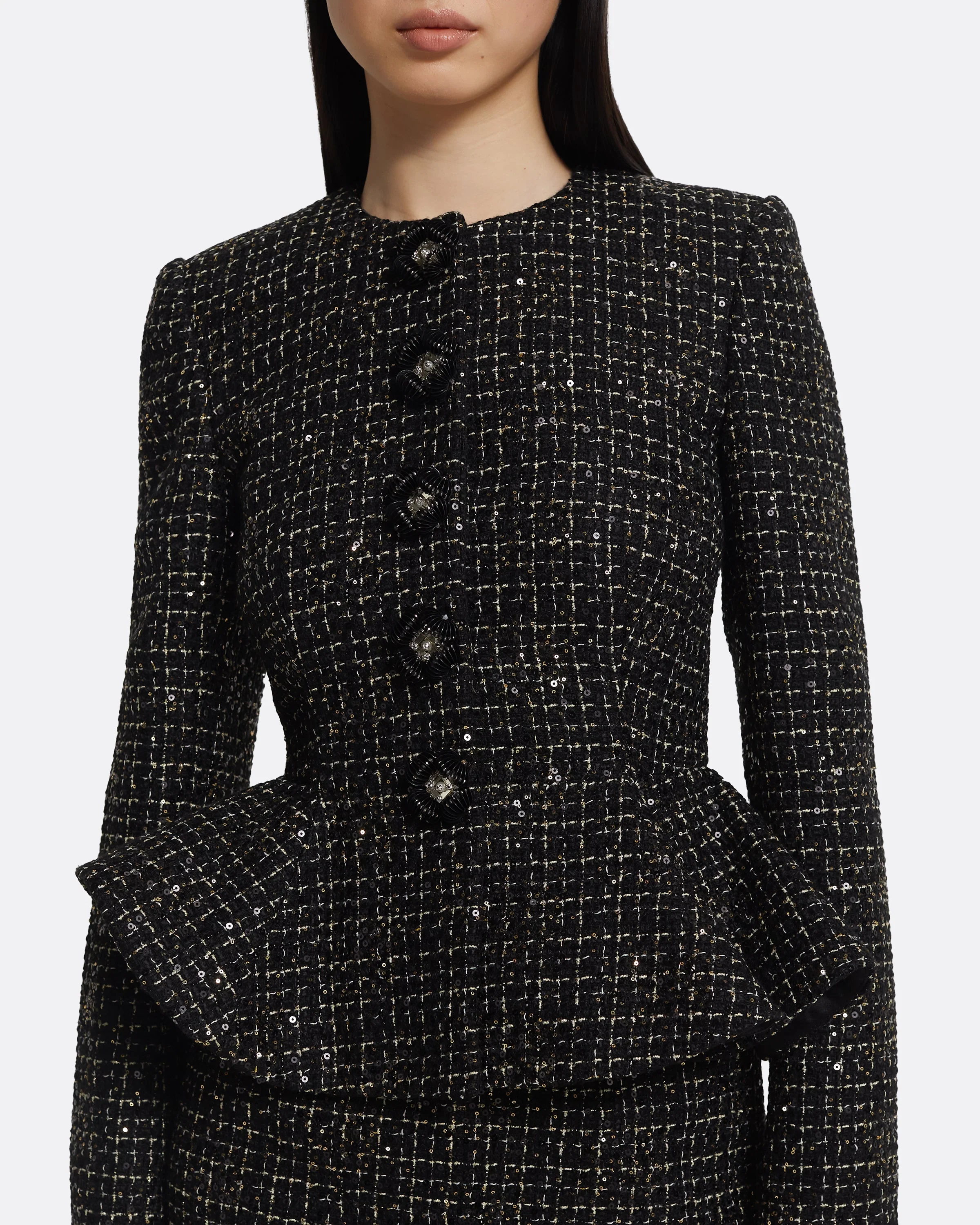 Tomomi Jacket in Black & Gold with Black Pearl - Image 10