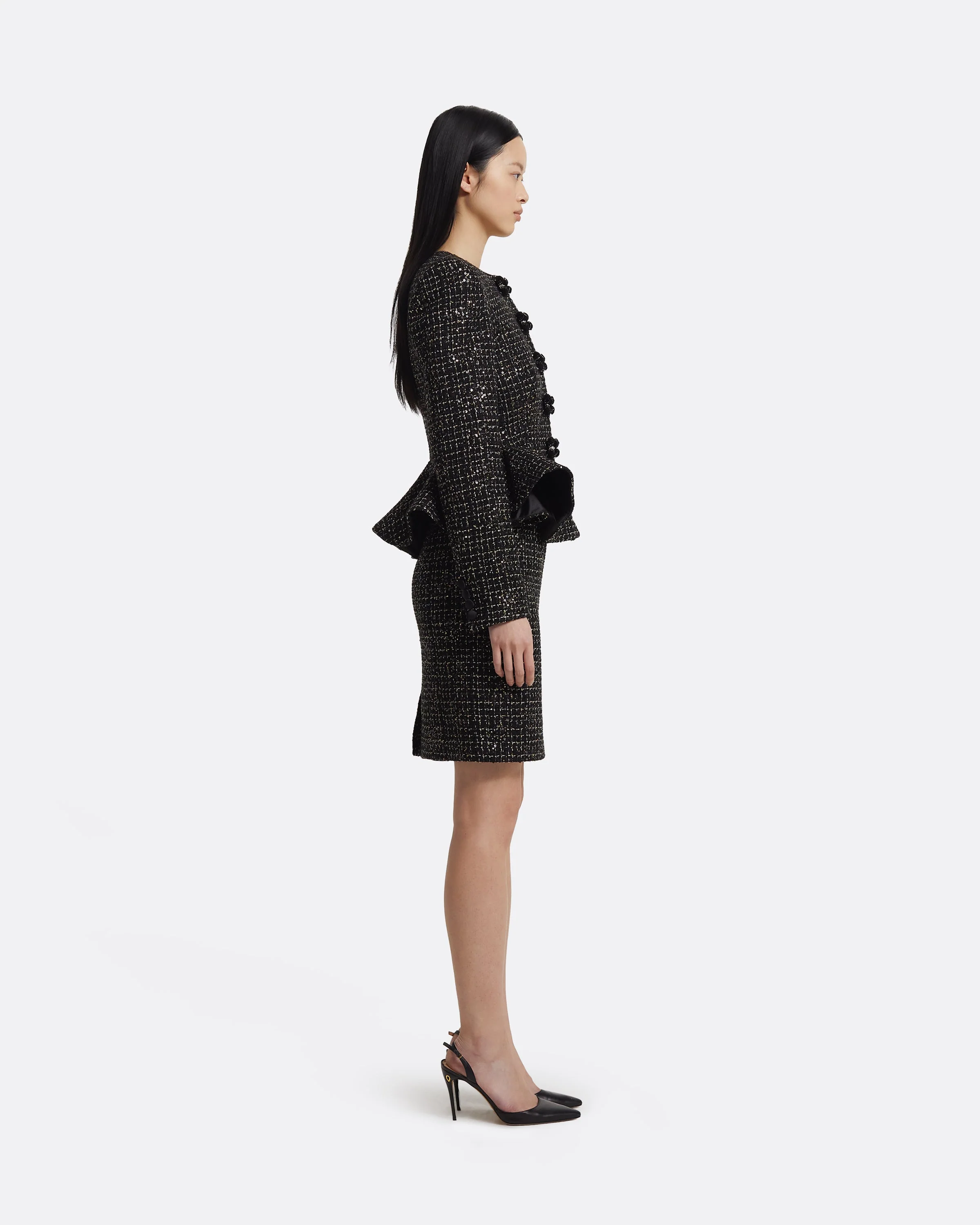 Tomomi Jacket in Black & Gold with Black Pearl - Image 11