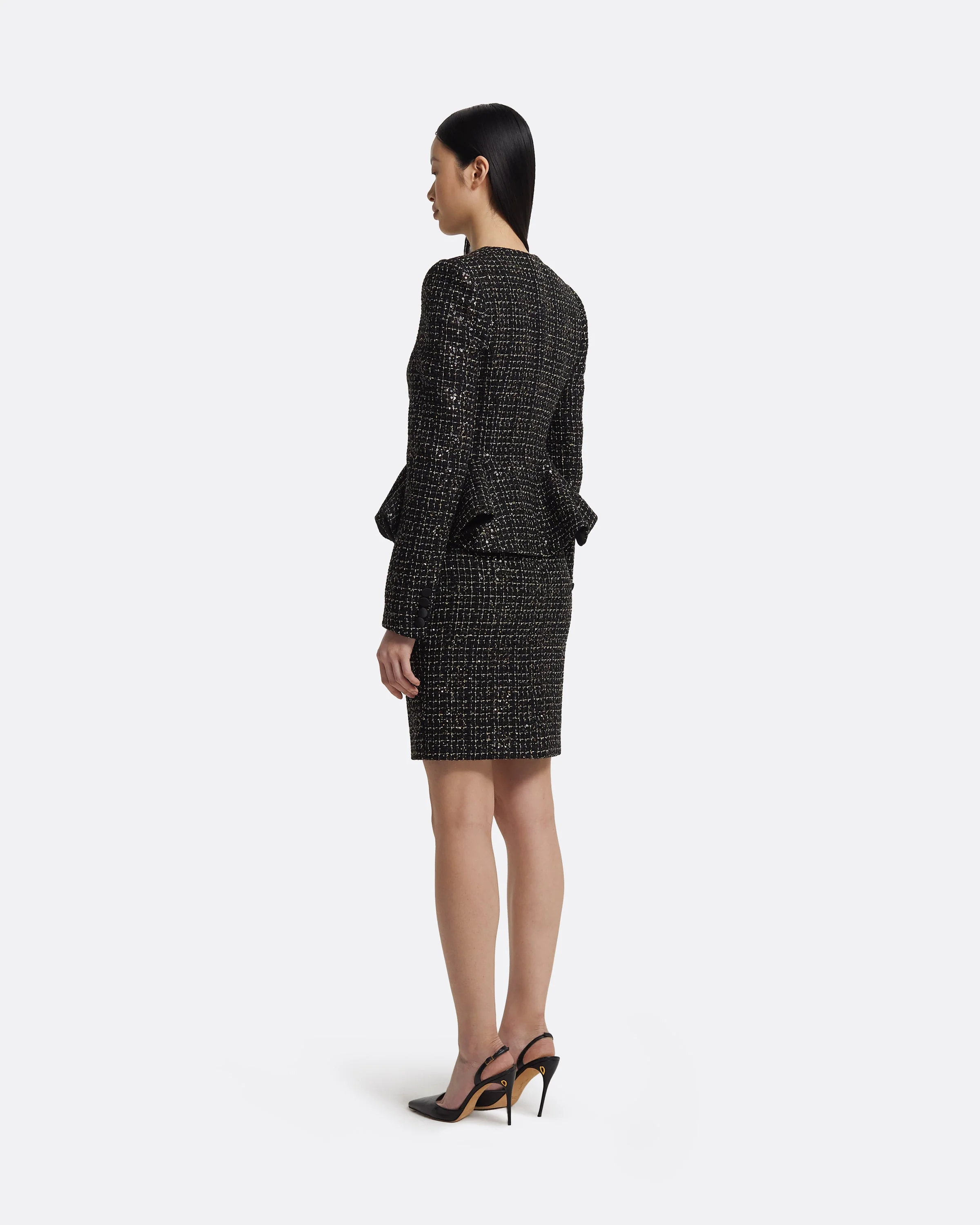 Tomomi Jacket in Black & Gold with Black Pearl - Image 3