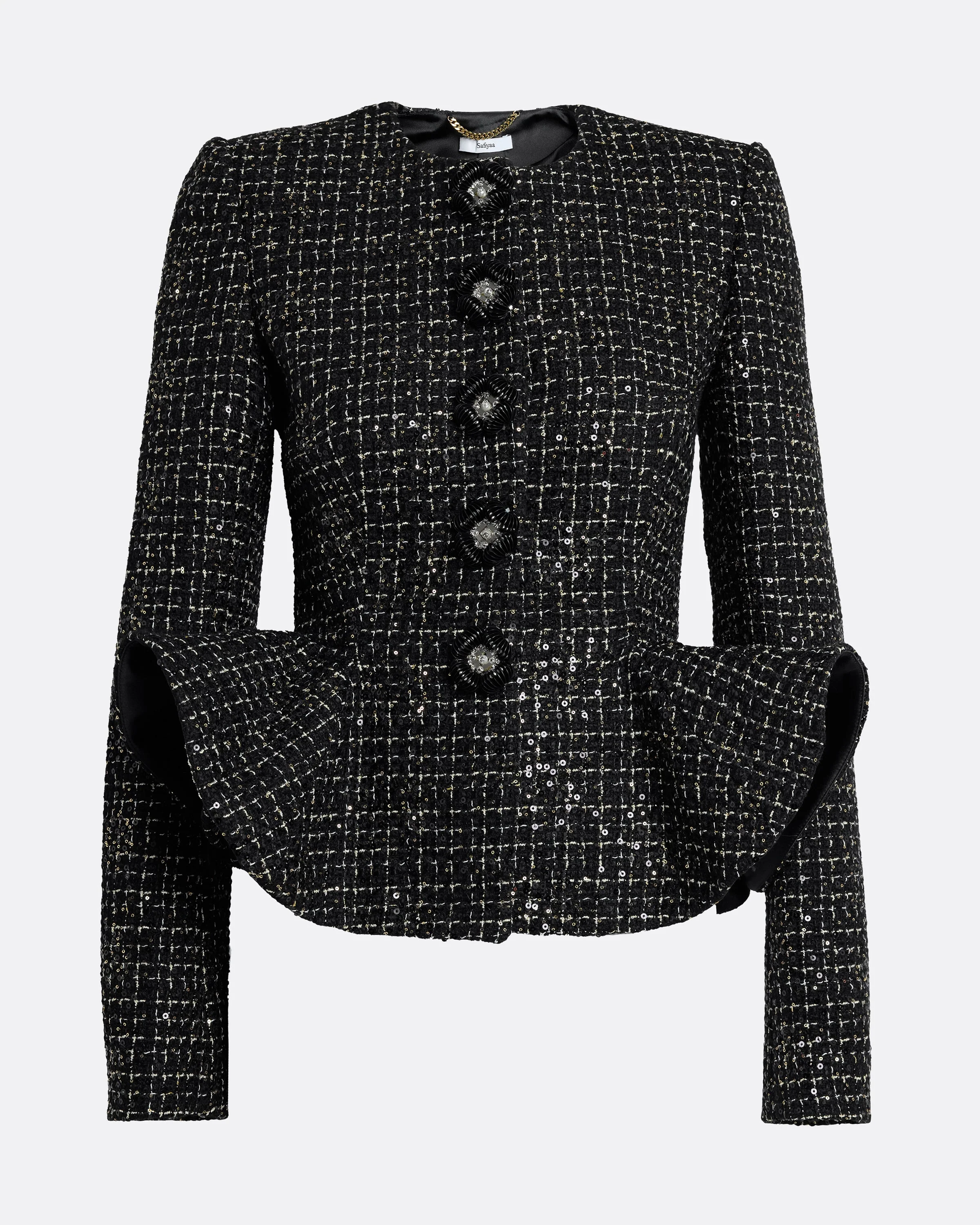 Tomomi Jacket in Black & Gold with Black Pearl - Image 6