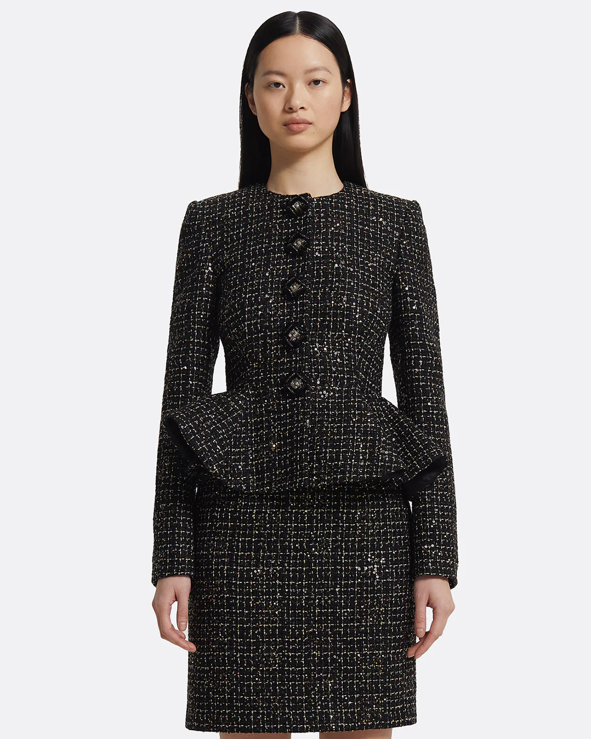 Tomomi Jacket in Black & Gold with Black Pearl - Image 7
