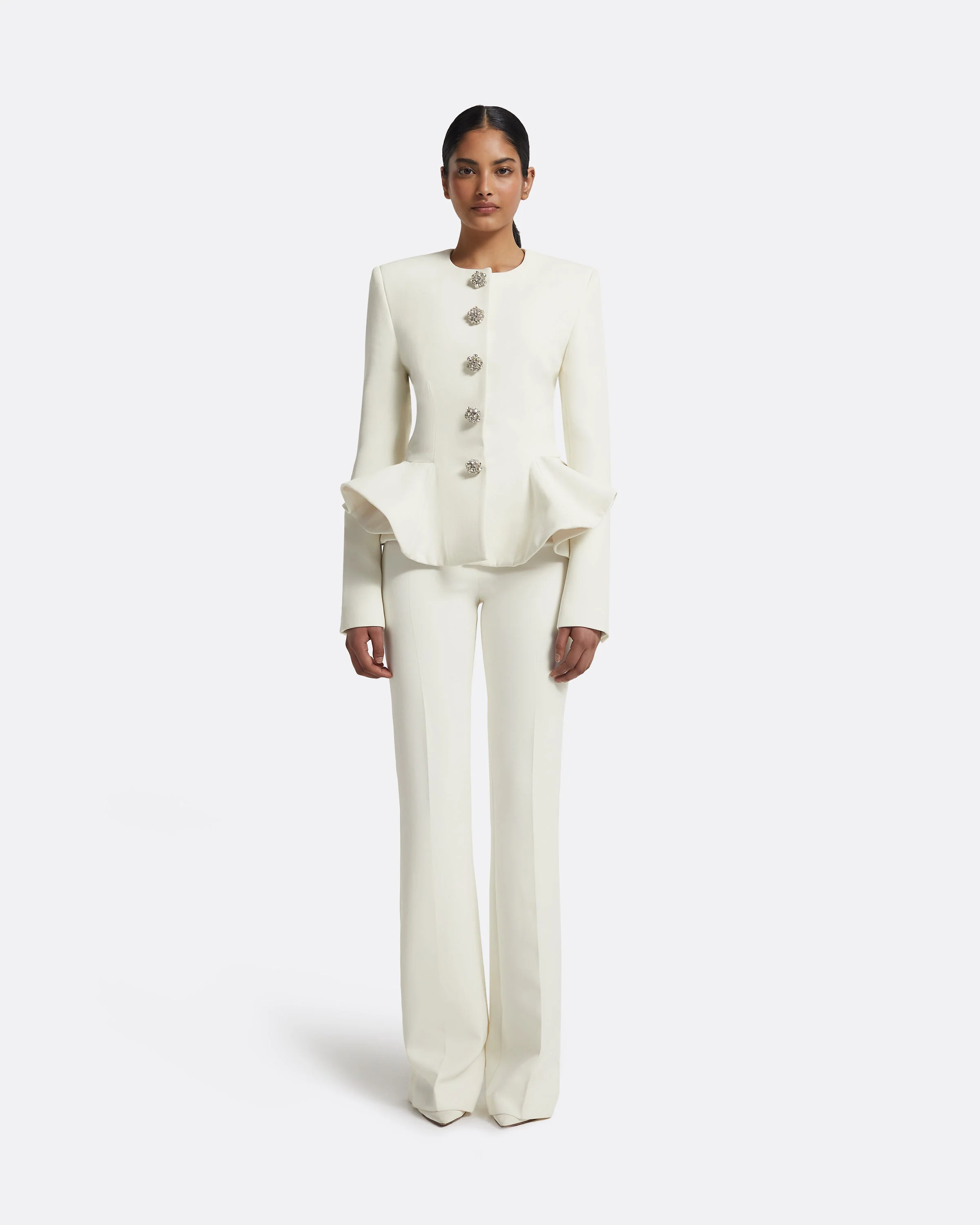 Tomomi Jacket in Ivory with Crystal - Image 12