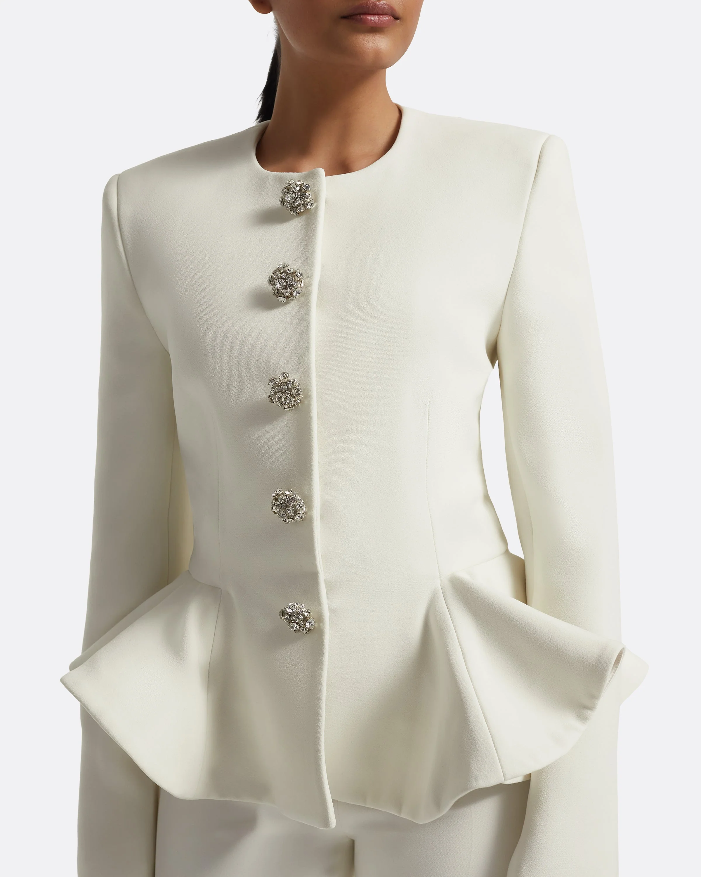 Tomomi Jacket in Ivory with Crystal - Image 14