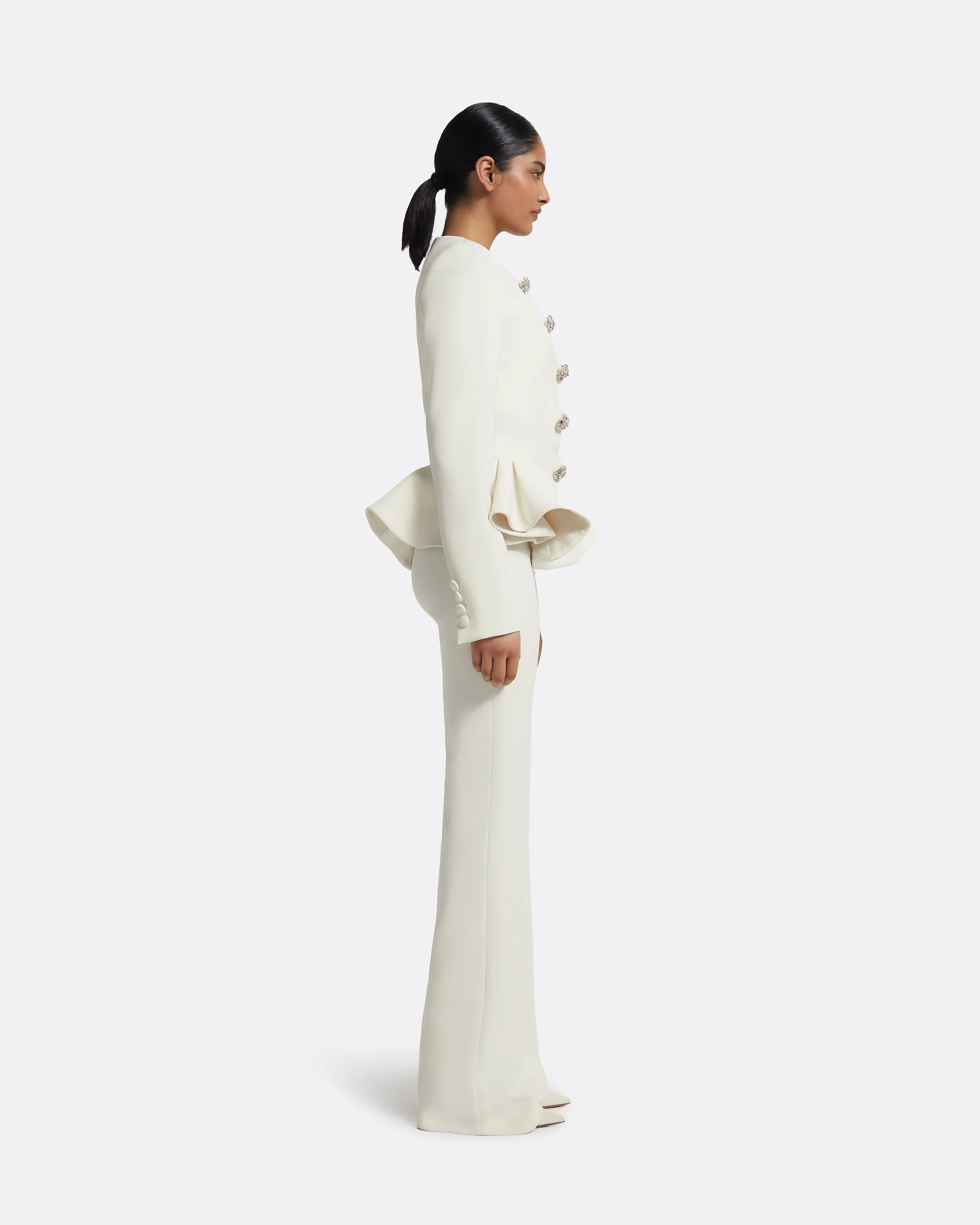 Tomomi Jacket in Ivory with Crystal - Image 15
