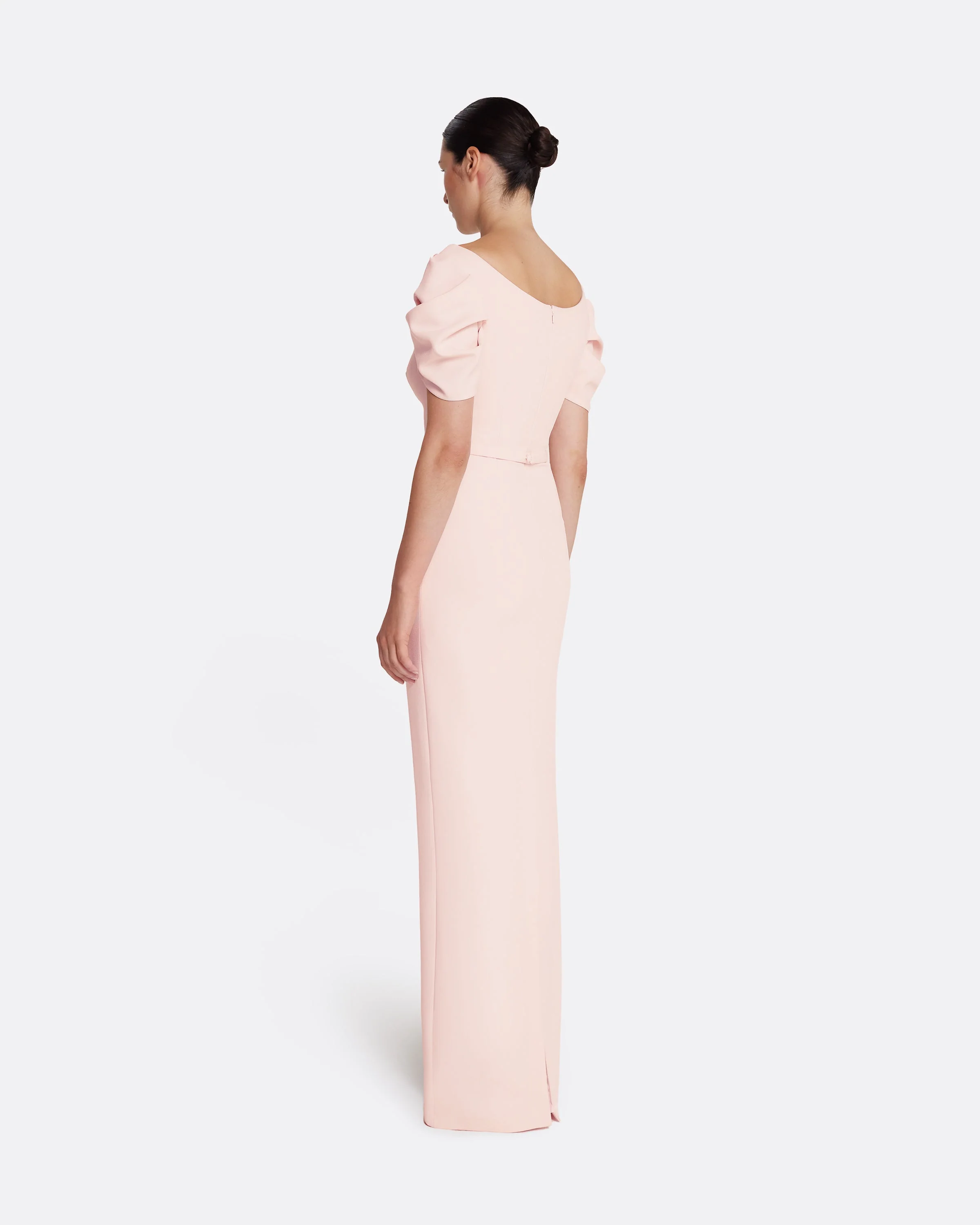 Vanna Long Dress in Pale Pink with Gold - Image 7