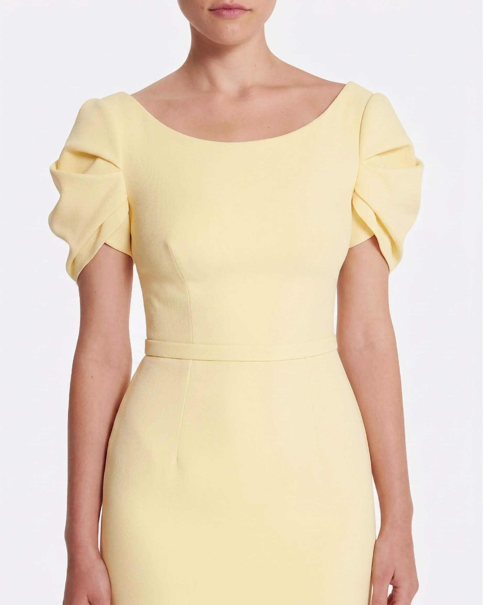 Vanna Long Dress in Pale Yellow - Image 3