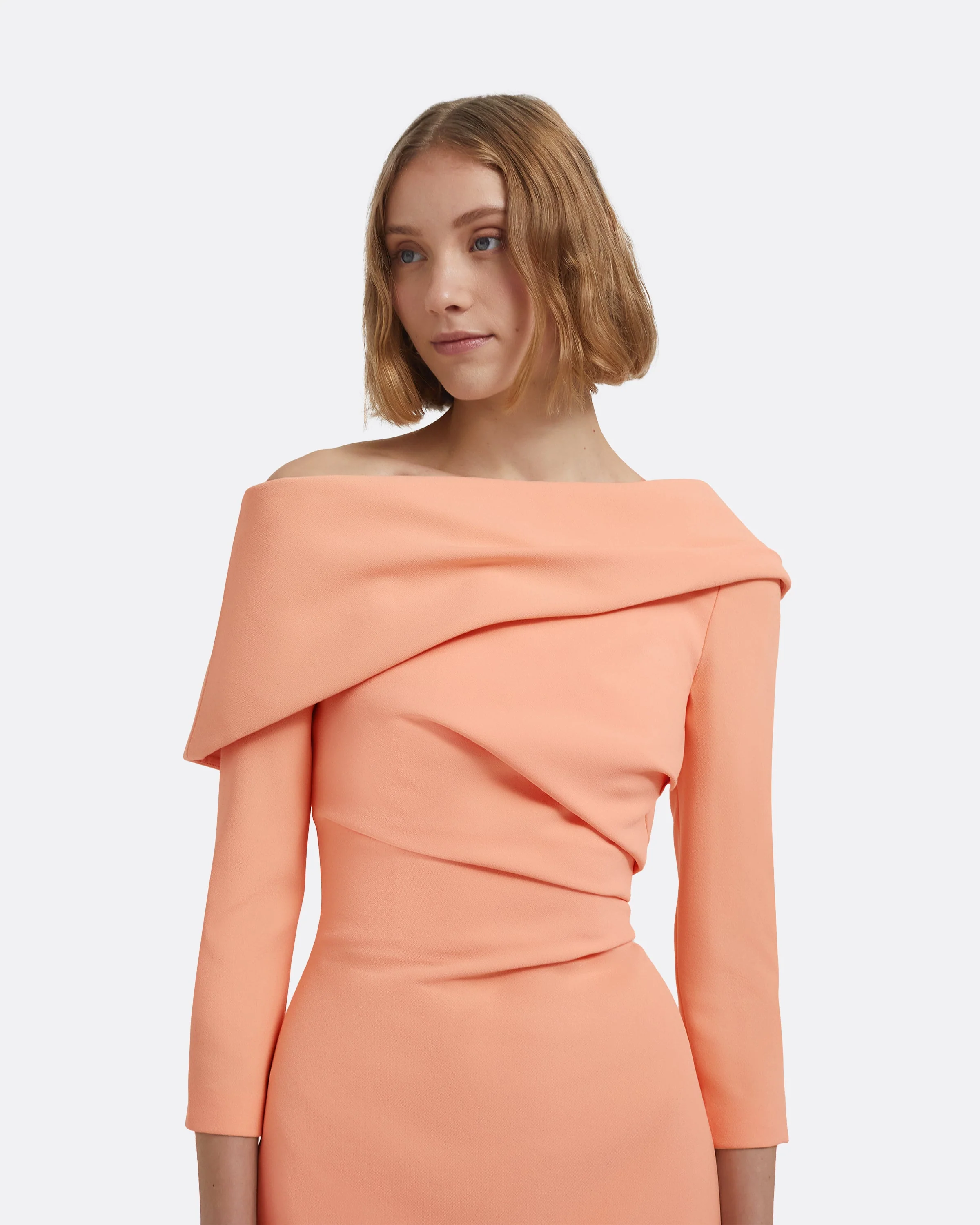 Vera Midi Dress in Apricot - Image 3