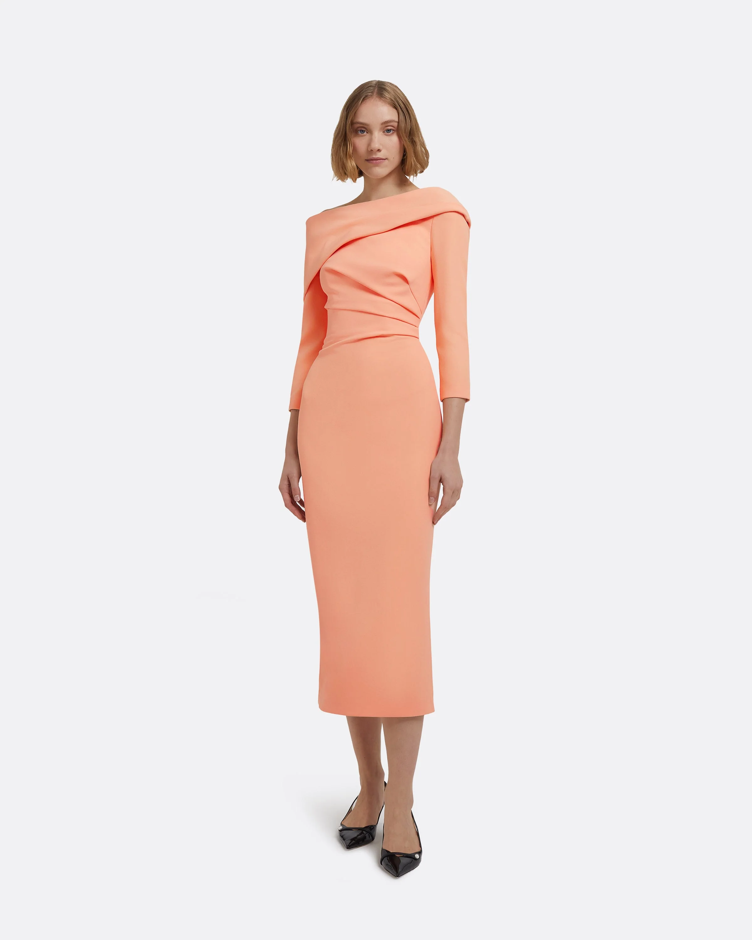 Vera Midi Dress in Apricot - Image 6