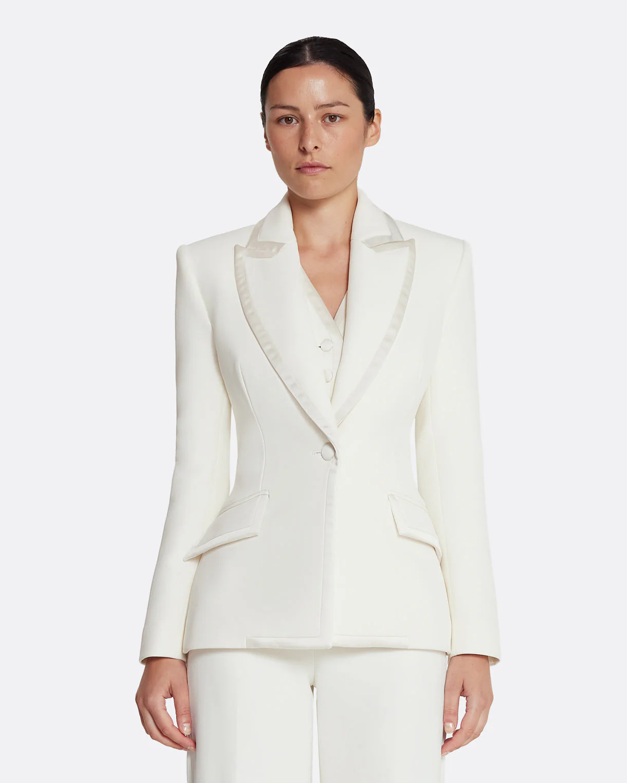 Violante Tailored Jacket in Ivory - Image 7