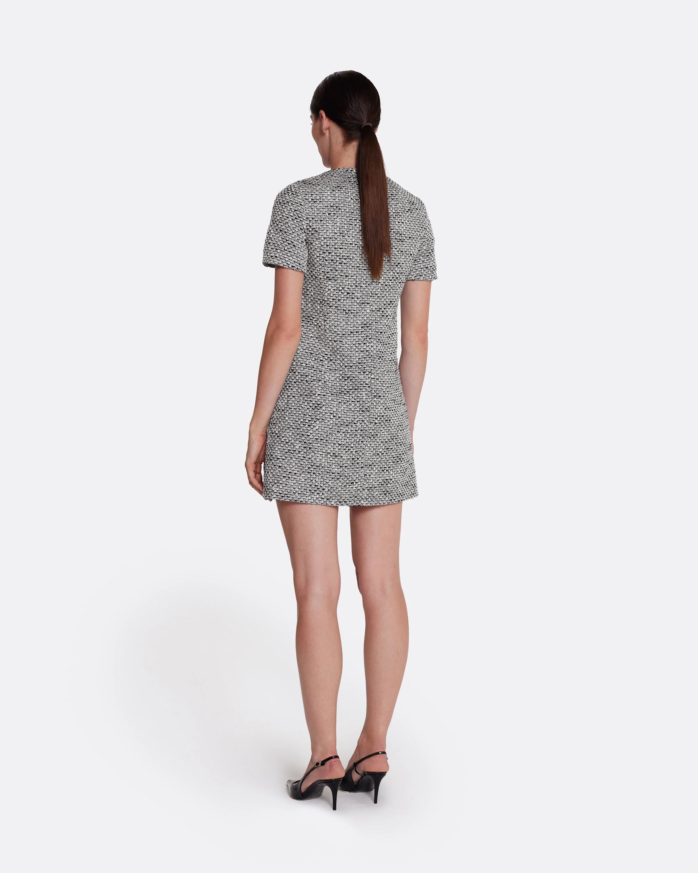 Virna Short Dress in Greyscale - Image 7