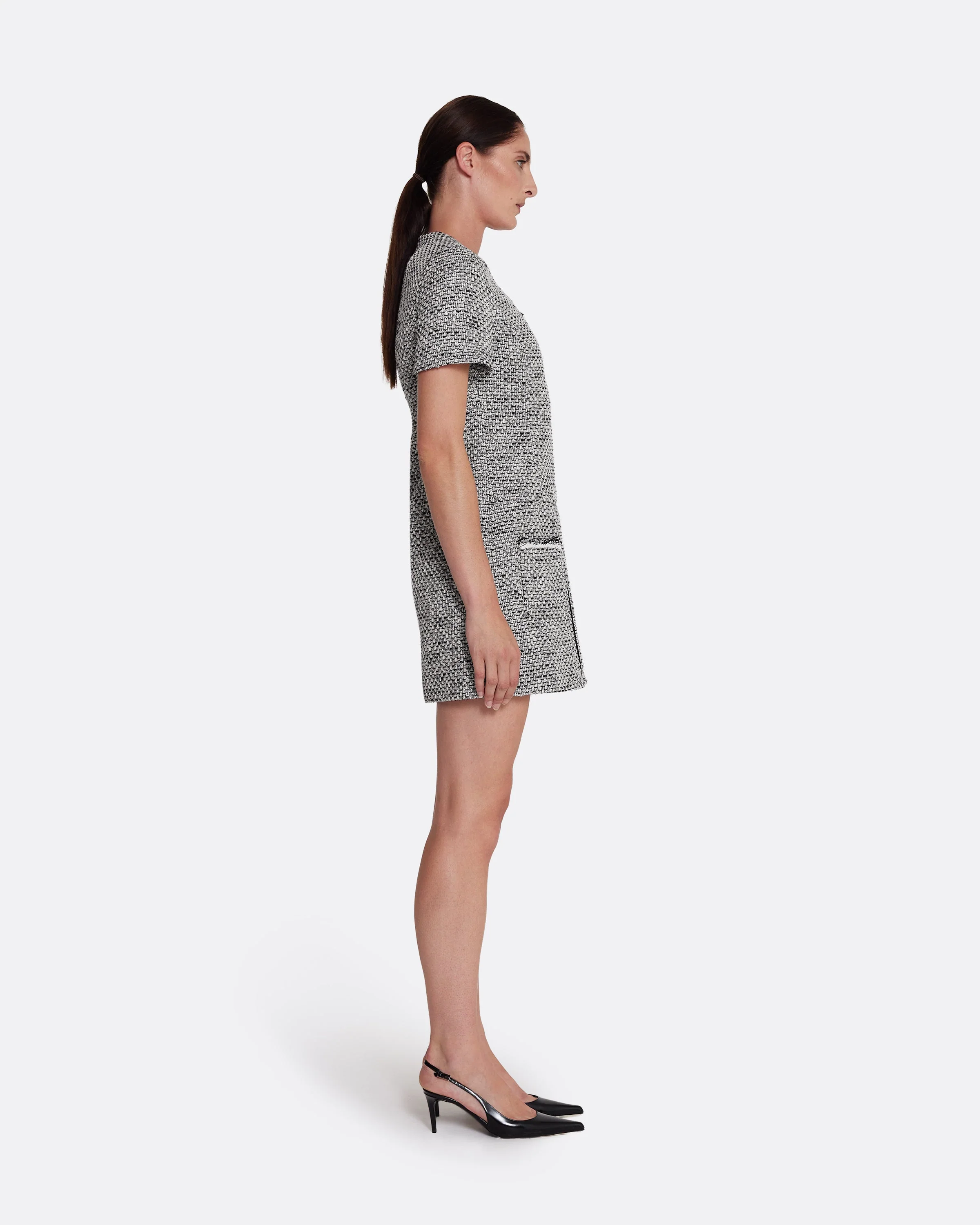 Virna Short Dress in Greyscale - Image 9