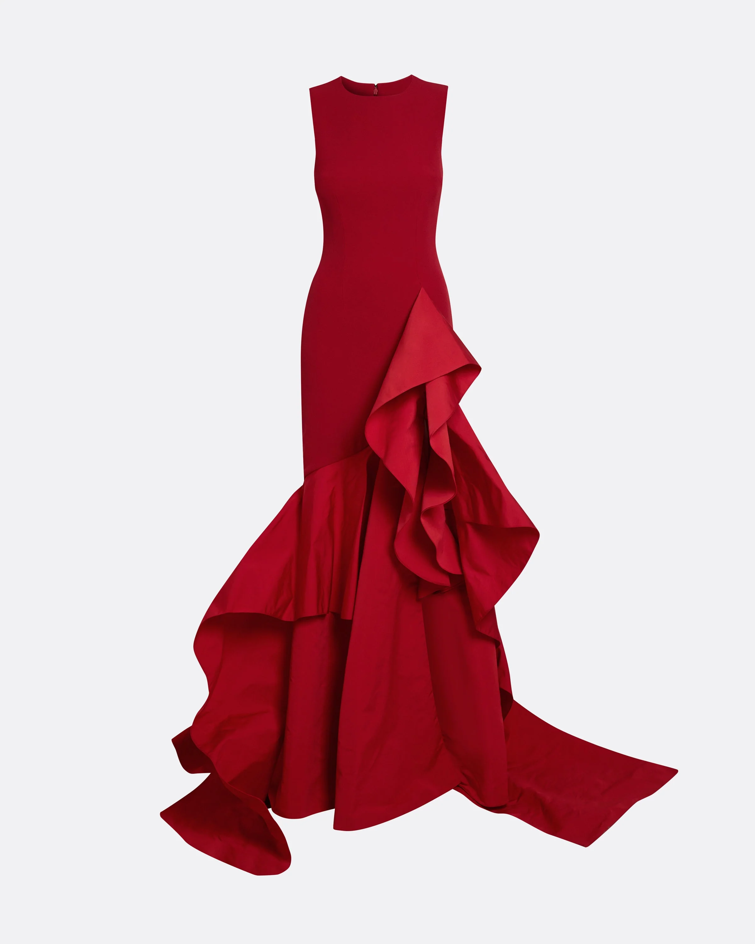 Viviana Long Dress in Lacquer Red on Azalea Red - Image 10