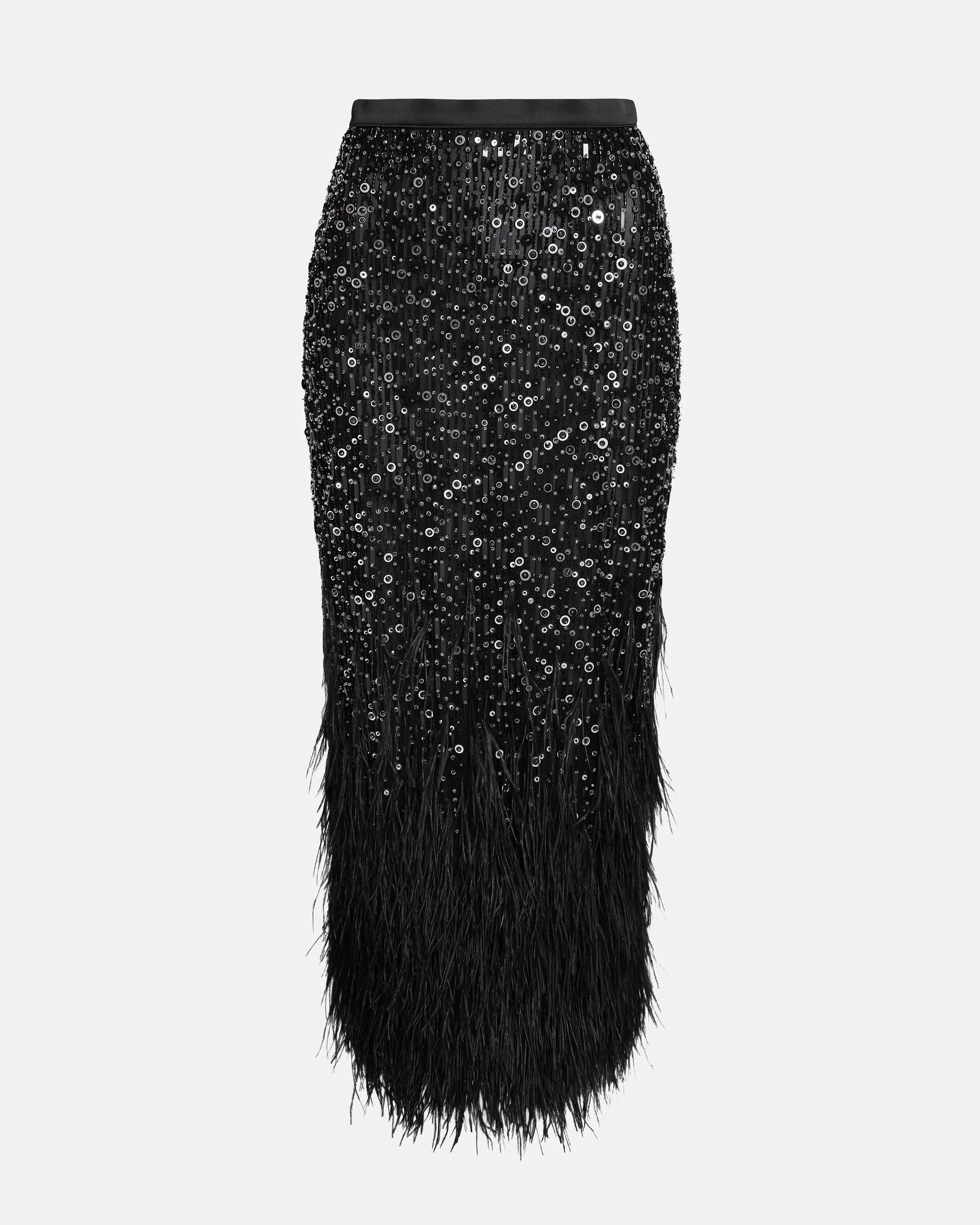 Vivica Skirt in Black with Feather Embellishment - Image 7