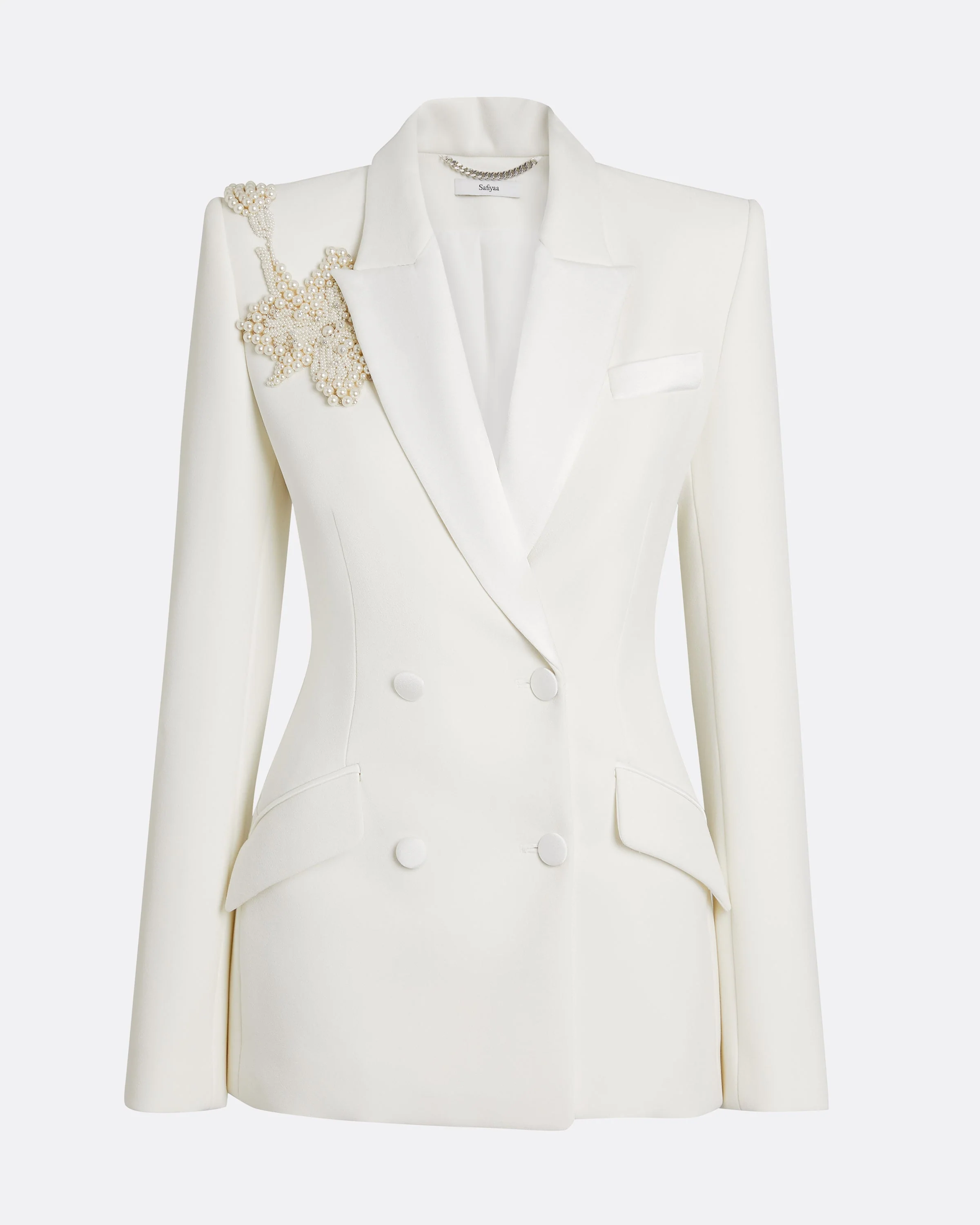 Wynnie Jacket in Ivory with Pearl Embroidery - Image 12