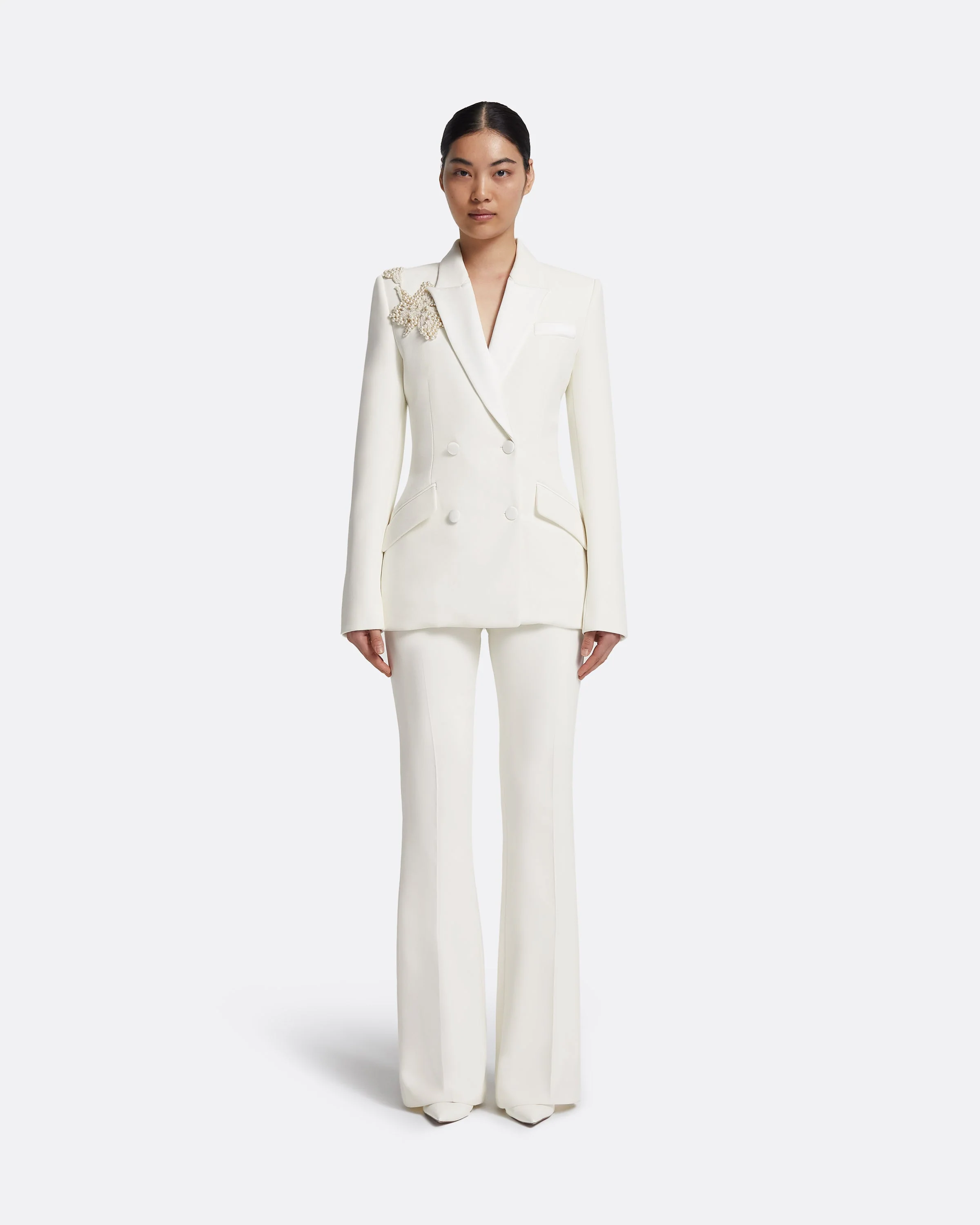 Wynnie Jacket in Ivory with Pearl Embroidery - Image 4