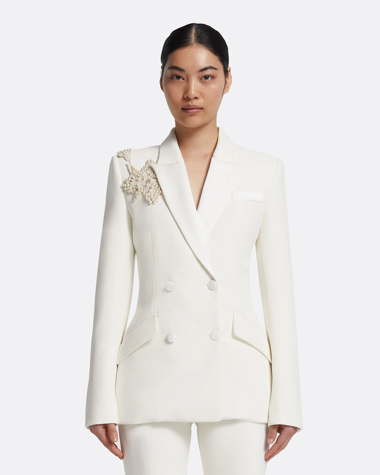 Wynnie Jacket in Ivory with Pearl Embroidery - Image 7